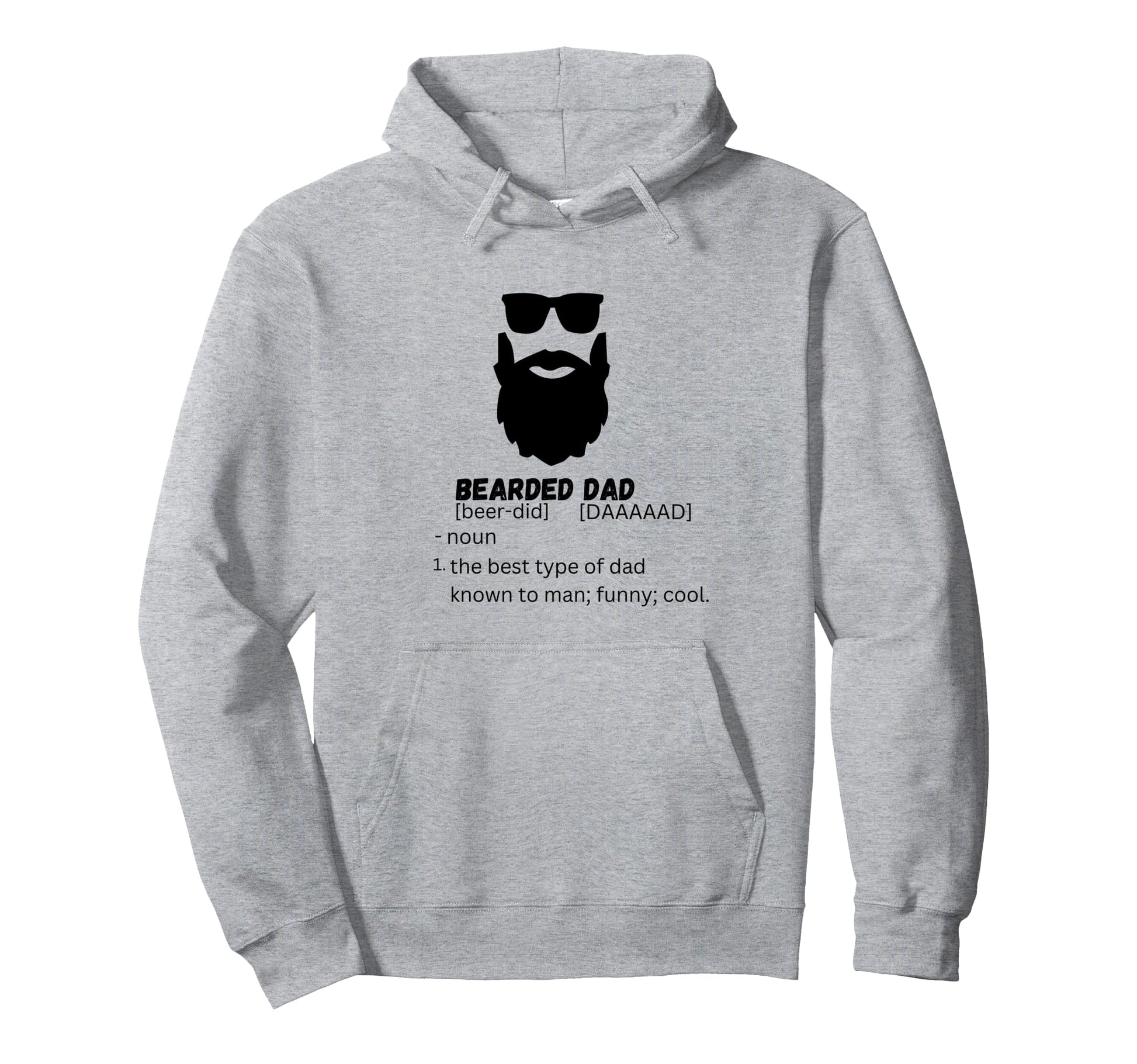 Bearded Dad Funny Dad Dad Beard Hoodie - Fun Novelty Design for Adults - T-Shirt, Sweatshirt, Hoodie
