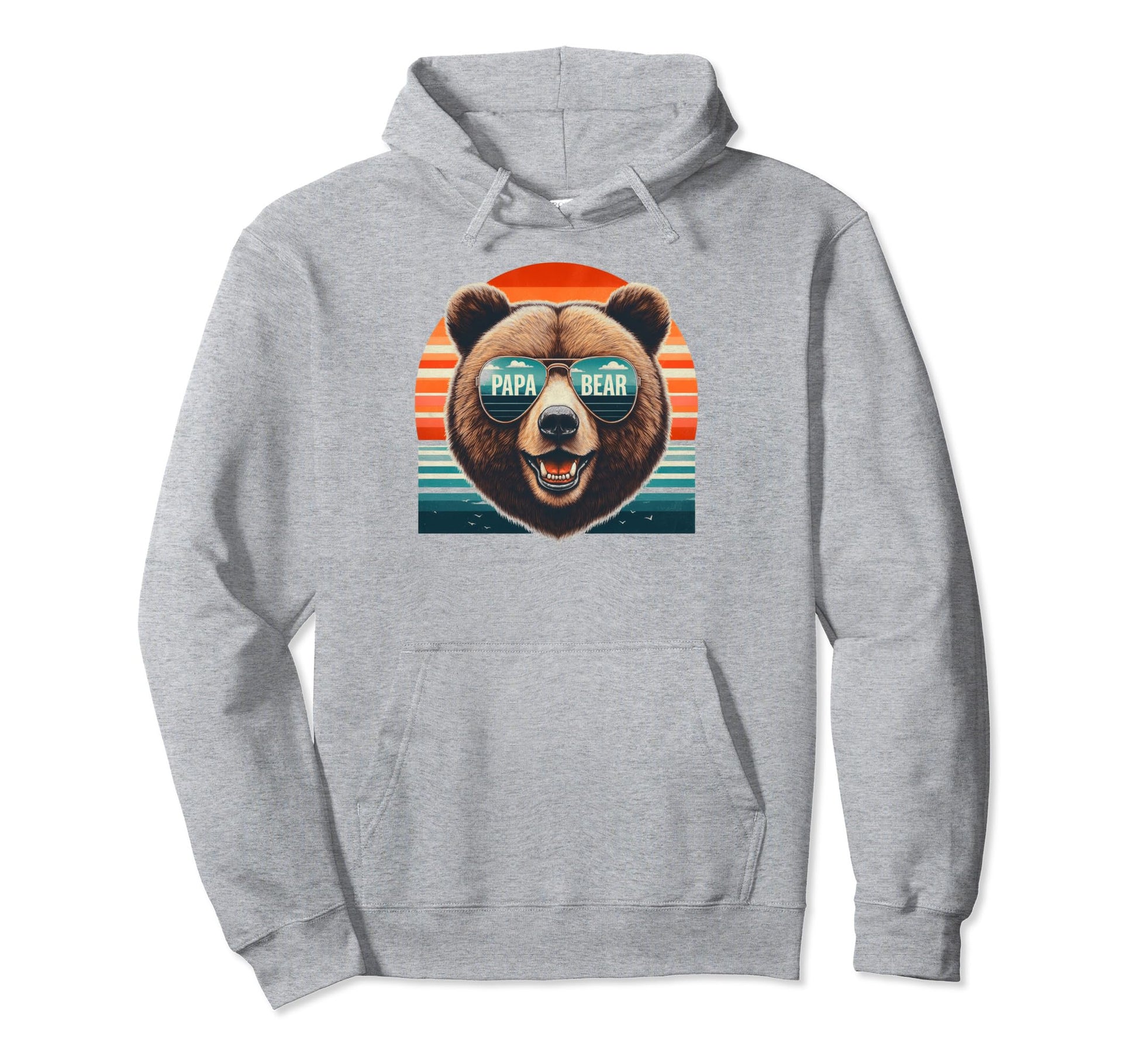 Papa Bear Sunglasses Funny Bear Dad Hoodie - Graphic Print for Adults - T-Shirt, Sweatshirt, Hoodie
