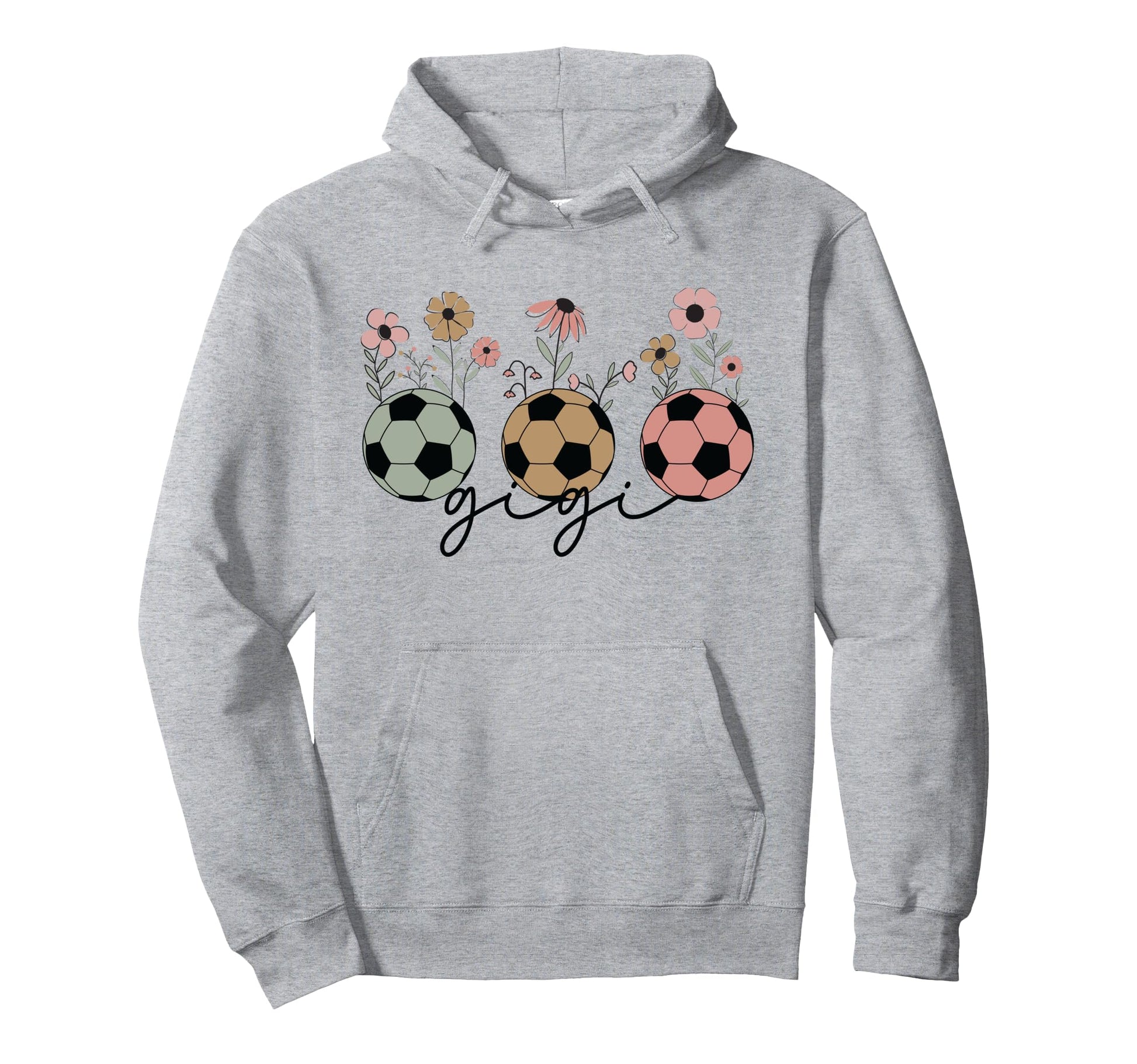 Soccer Gigi Grandma Wildflower Floral Hoodie - Aesthetic Graphic Men Women - T-Shirt, Sweatshirt, Hoodie