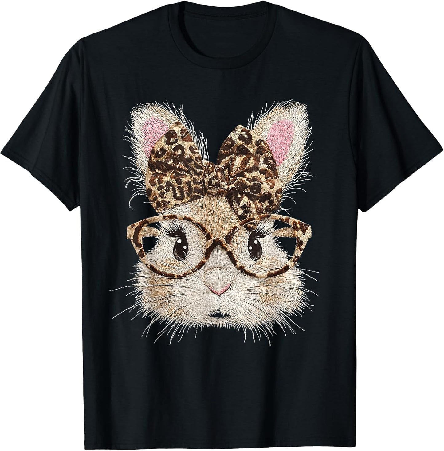 Bunny Face Glasses Bandana Leopard Rabbit Easter Unisex T-shirt, Sweatshirt, Hoodie, Long Sleeve Tee - T-Shirt, Sweatshirt, Hoodie