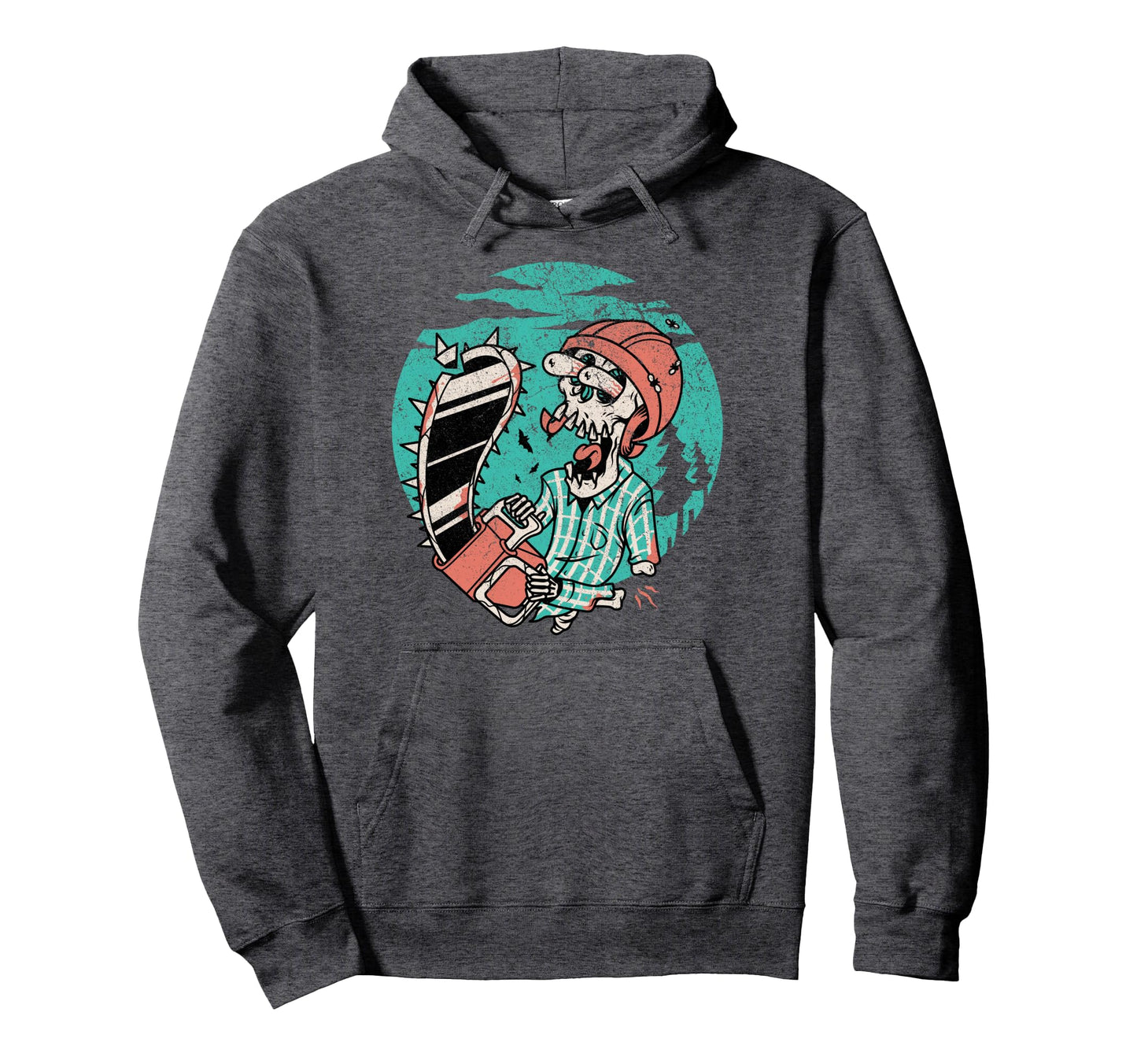 Chainsaw Skeleton Skull Hoodie - Aesthetic Graphic for Adults - T-Shirt, Sweatshirt, Hoodie