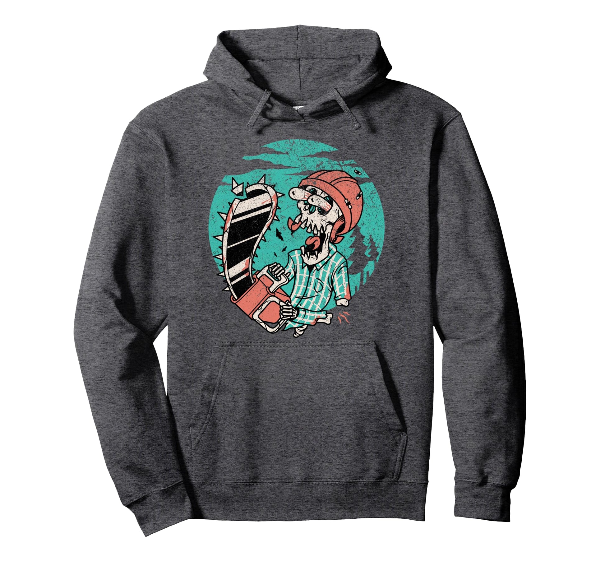 Chainsaw Skeleton Skull Hoodie - Aesthetic Graphic for Adults - T-Shirt, Sweatshirt, Hoodie