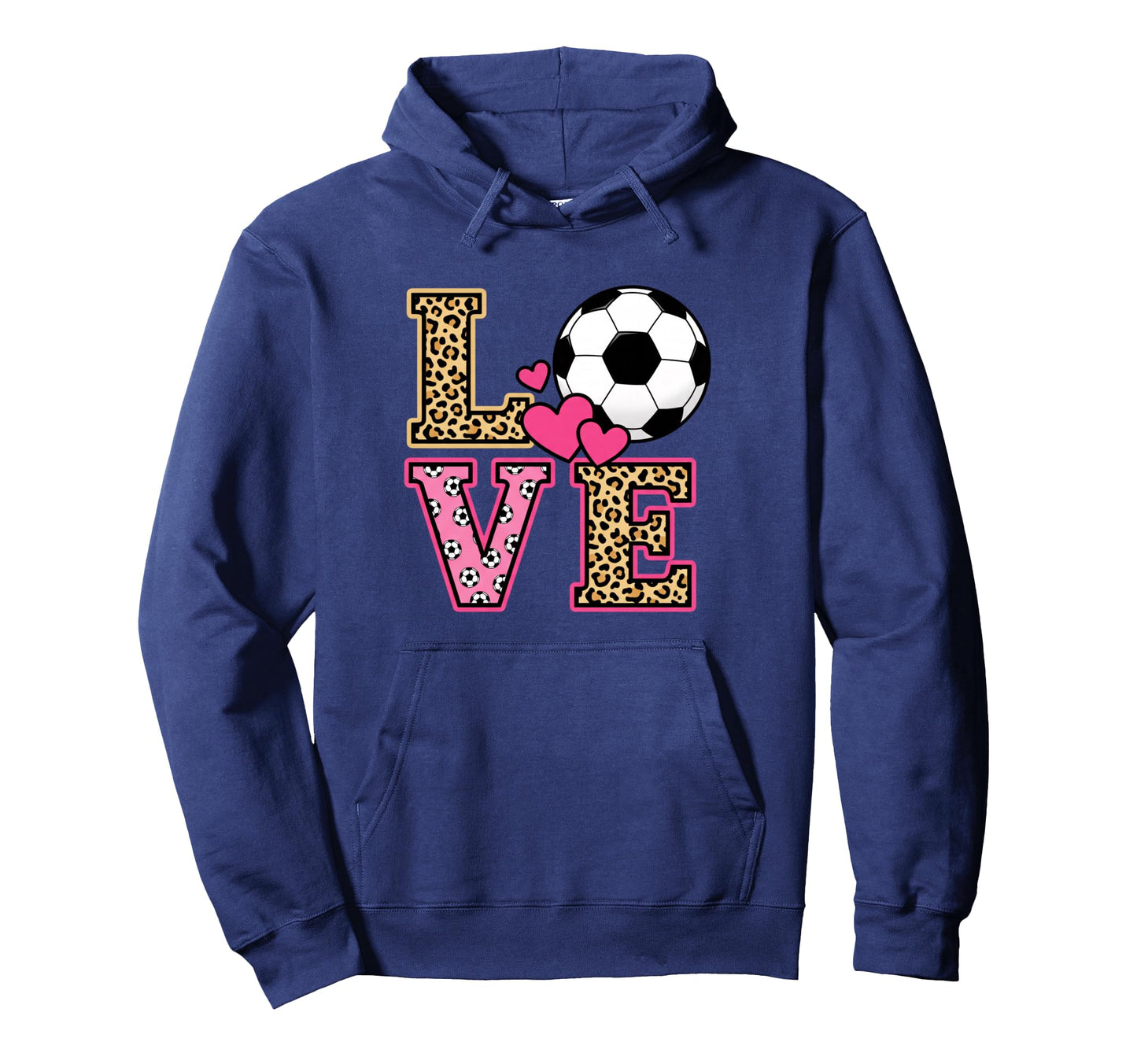 Love Leopard Soccer Ball Womens Hoodie - Custom Art Print for Adults - T-Shirt, Sweatshirt, Hoodie