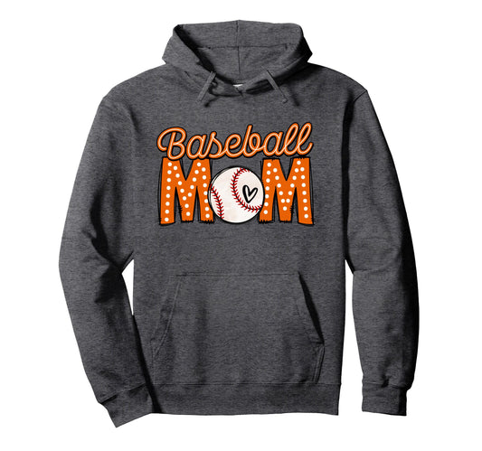 Baseball Mom Baseball Mama Player Hoodie - Casual Everyday Wear Men Women - T-Shirt, Sweatshirt, Hoodie
