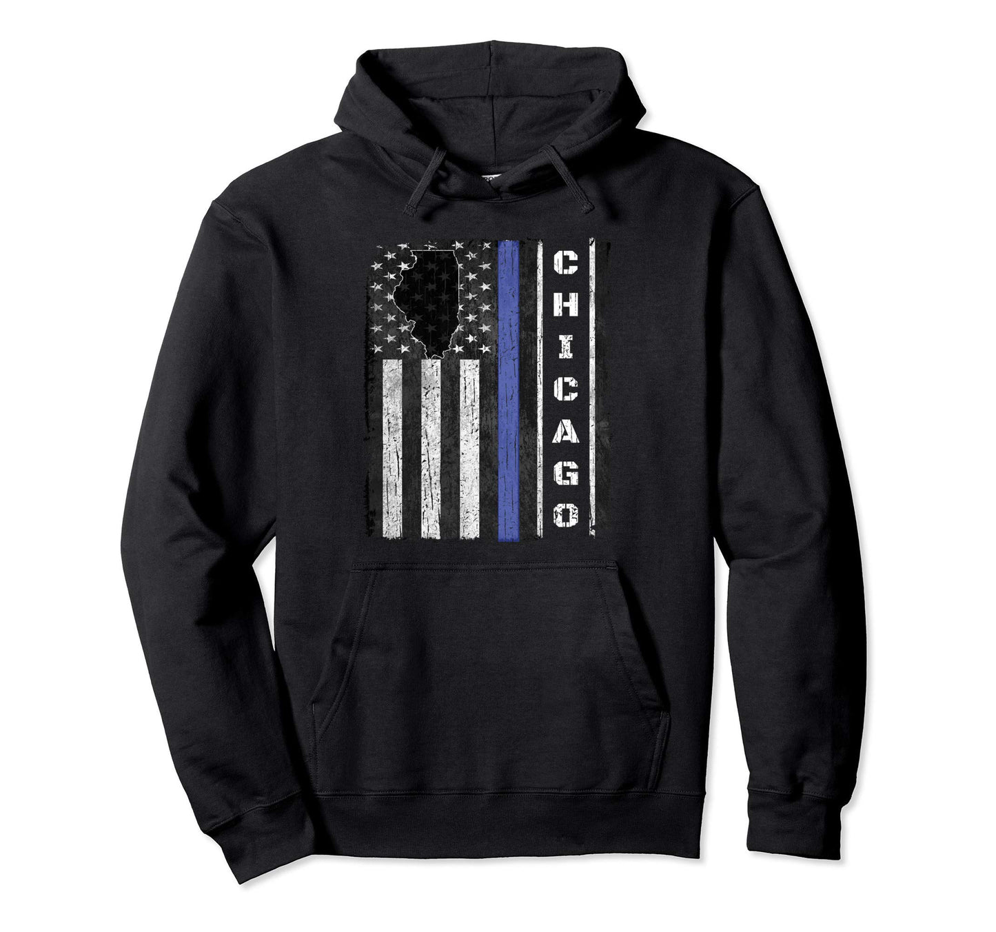 Chicago Il Thin Blue Line Police Week Usa Hoodie - Unique Graphic Unisex - T-Shirt, Sweatshirt, Hoodie