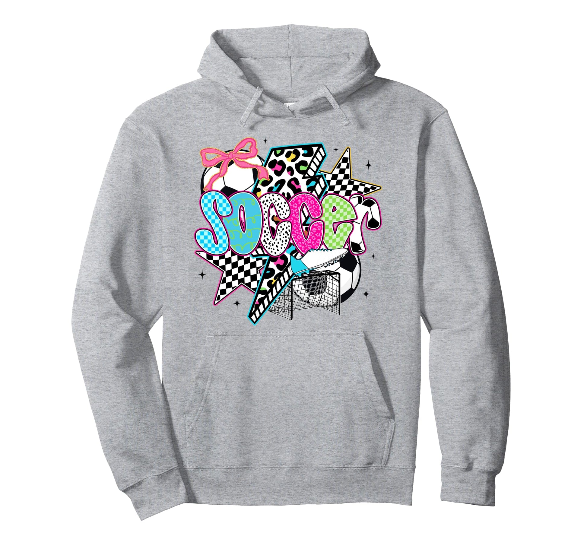 Soccer Coquette Bow Game Day Sports Hoodie - Novelty Apparel for Adults - T-Shirt, Sweatshirt, Hoodie