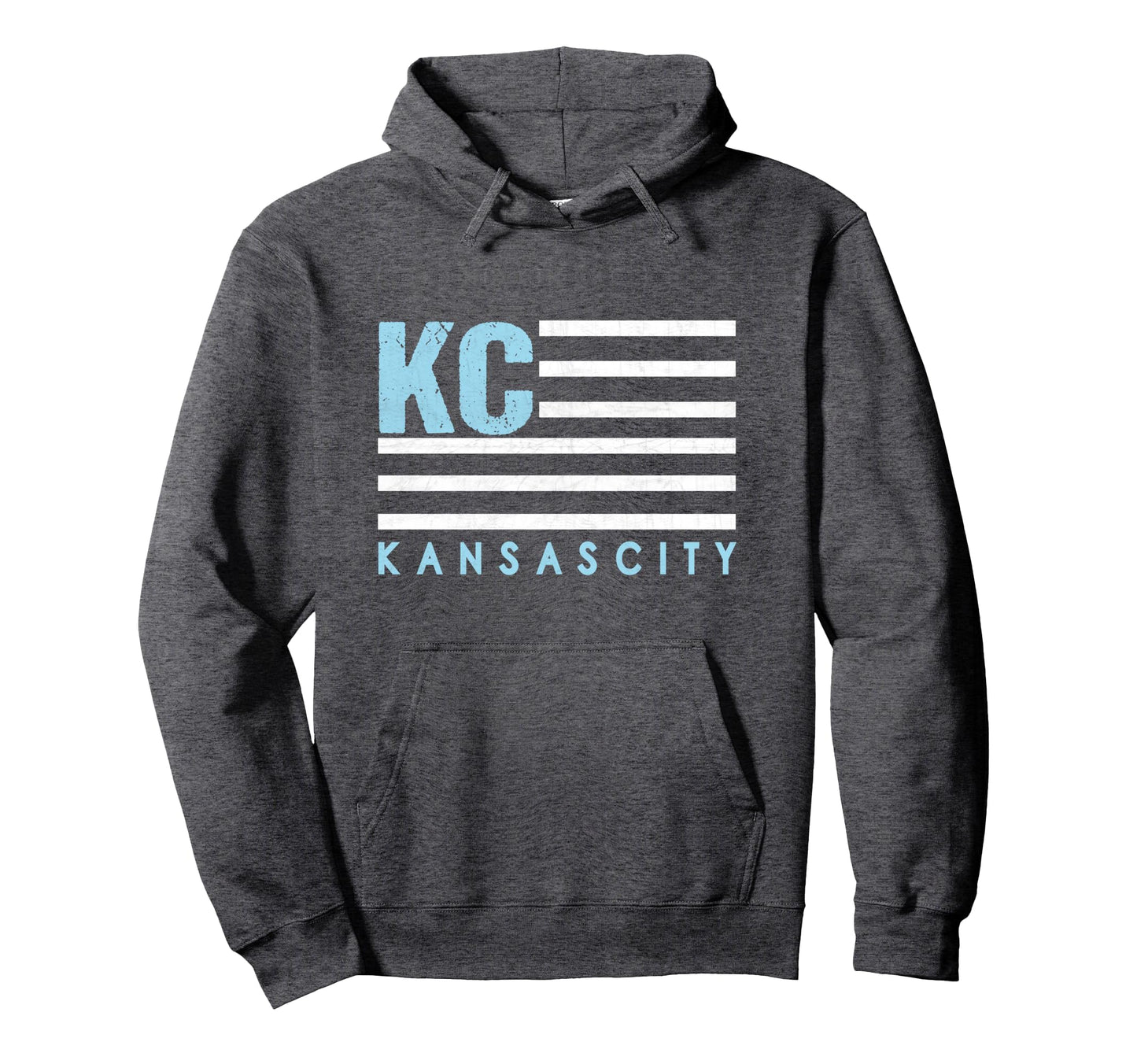 Kc Usa Flag Kansas City Blue Light Hoodie - Minimalist Print Men Women - T-Shirt, Sweatshirt, Hoodie