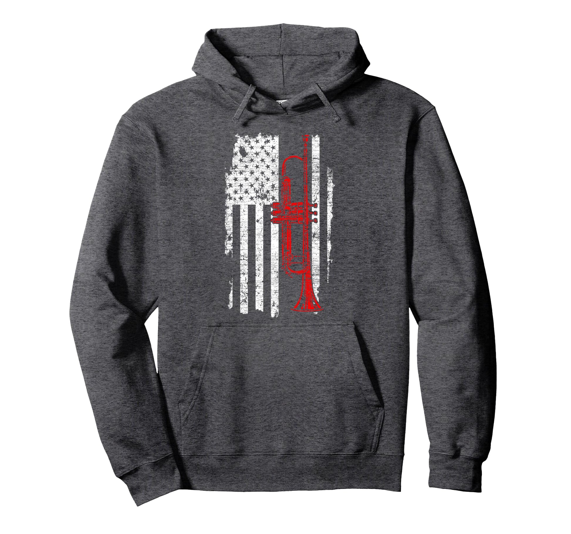 Usa Flag Thin Red Line Jazz Music Gifts Hoodie - Unique Graphic Men Women - T-Shirt, Sweatshirt, Hoodie