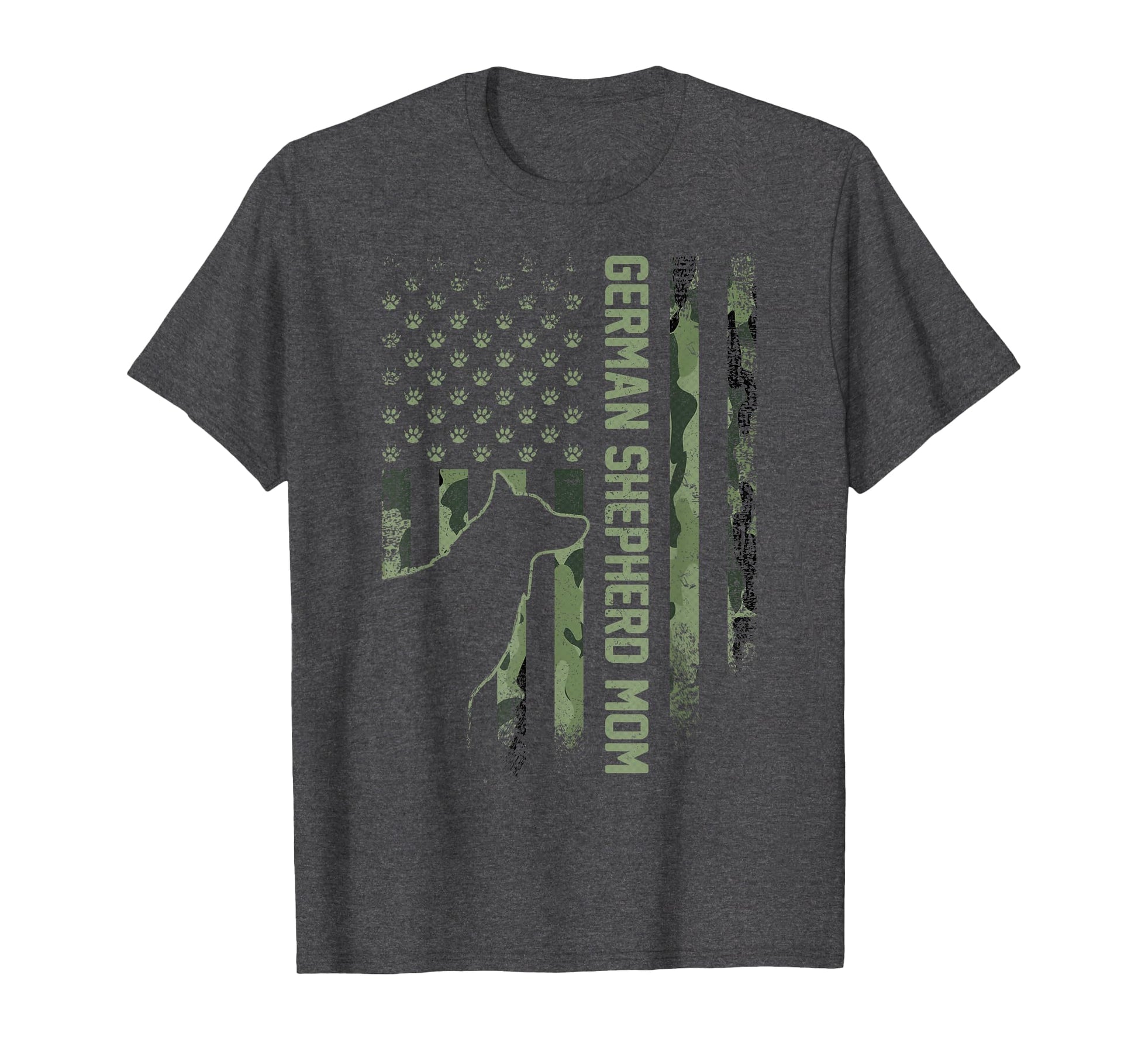Usa Camo Flag Proud German Shepherd Mom T-Shirt - Streetwear Style Unisex - T-Shirt, Sweatshirt, Hoodie