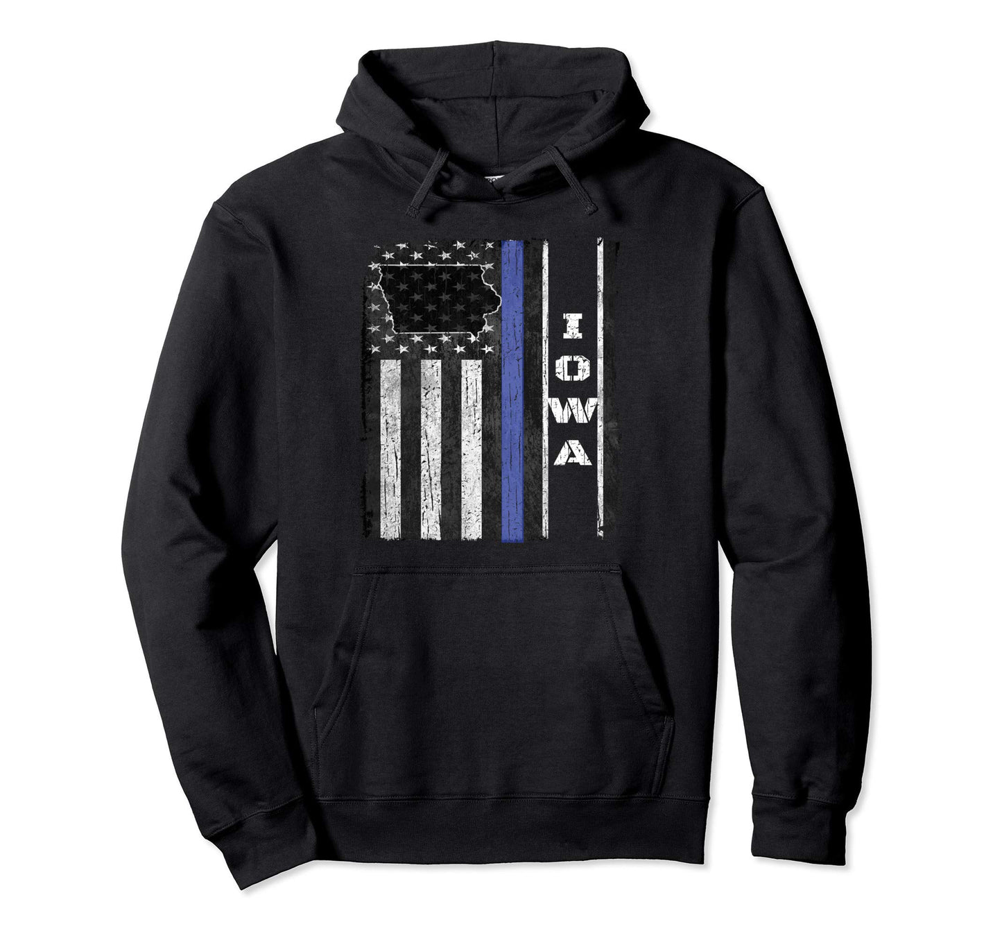 Iowa Thin Blue Line Police Week Hoodie - Casual Everyday Wear for Adults - T-Shirt, Sweatshirt, Hoodie