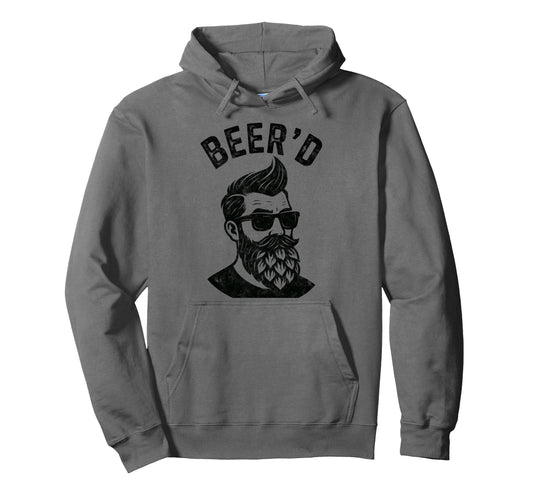 Beerd Hop Bearded Funny Craft Beer Hoodie - Minimalist Print Men Women - T-Shirt, Sweatshirt, Hoodie