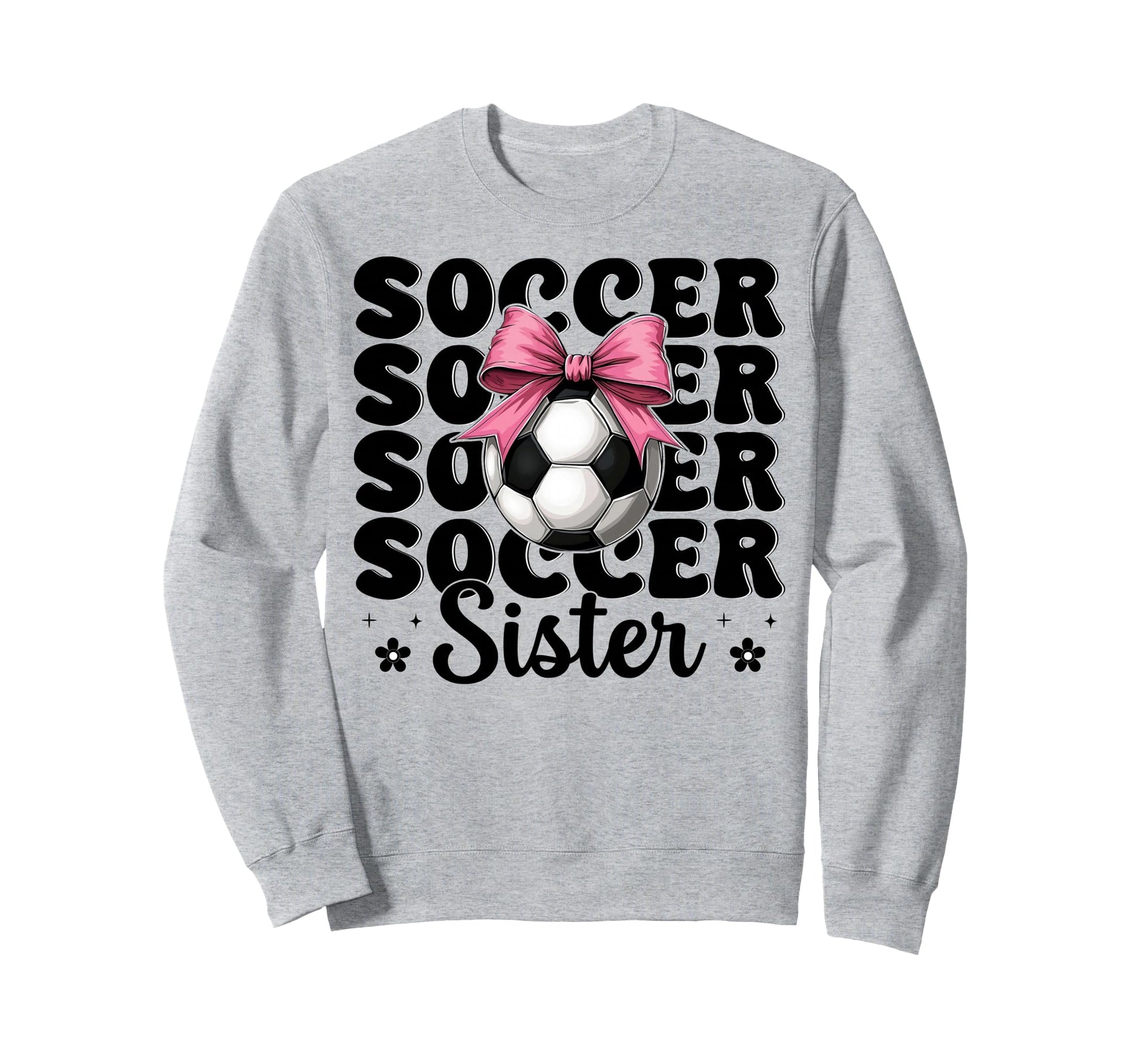 Soccer Sister Soccer Coquette Bow Sweatshirt - Minimalist Print for Adults - T-Shirt, Sweatshirt, Hoodie