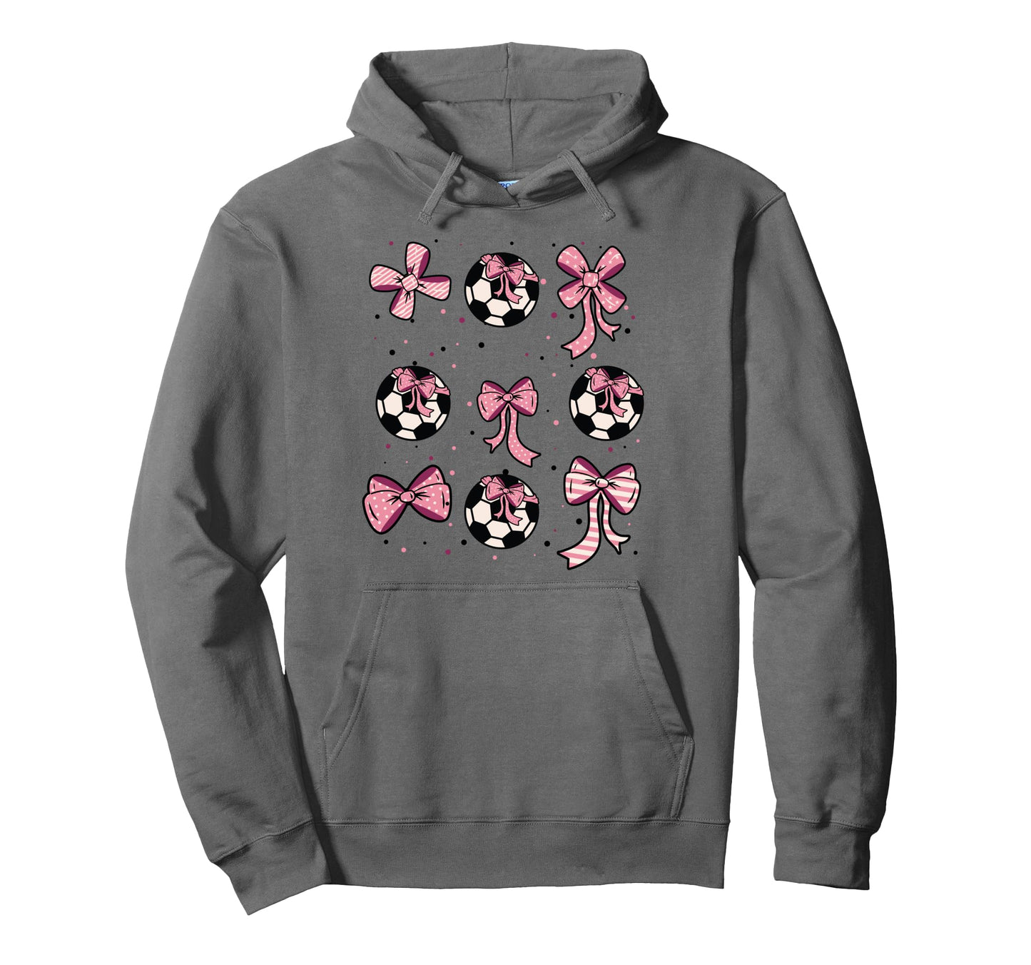 Soccer Ball Coquette Bow Game Day Hoodie - Minimalist Print Men Women - T-Shirt, Sweatshirt, Hoodie