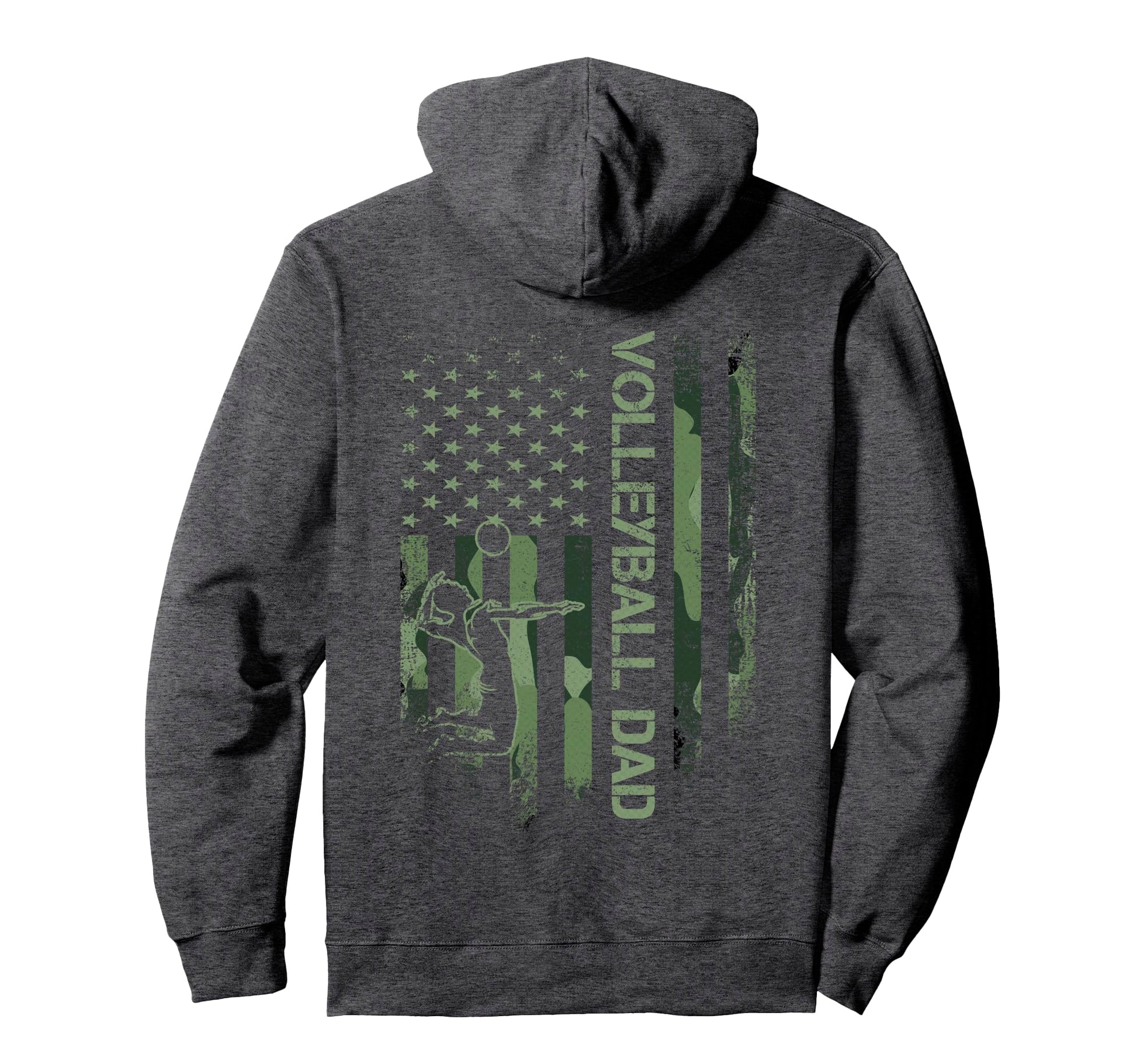 Usa Camo Flag Proud Volleyball Dad Hoodie - Casual Everyday Wear Men Women - T-Shirt, Sweatshirt, Hoodie
