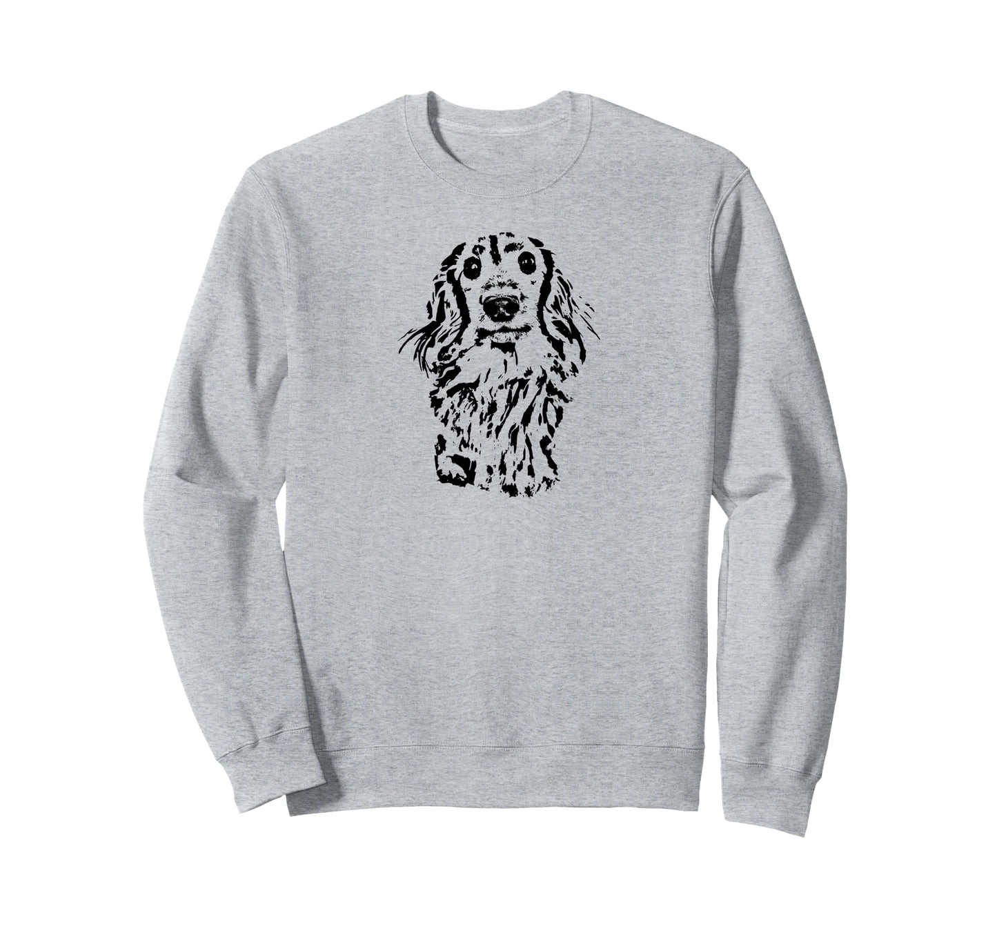 Dachshund Long Hair Wiener Dog Sweatshirt - Fun Novelty Design Unisex - T-Shirt, Sweatshirt, Hoodie