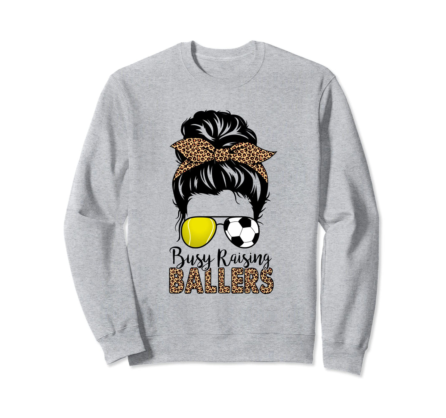 Tennis And Soccer Mom Messy Bun Sweatshirt - Minimalist Print Men Women - T-Shirt, Sweatshirt, Hoodie