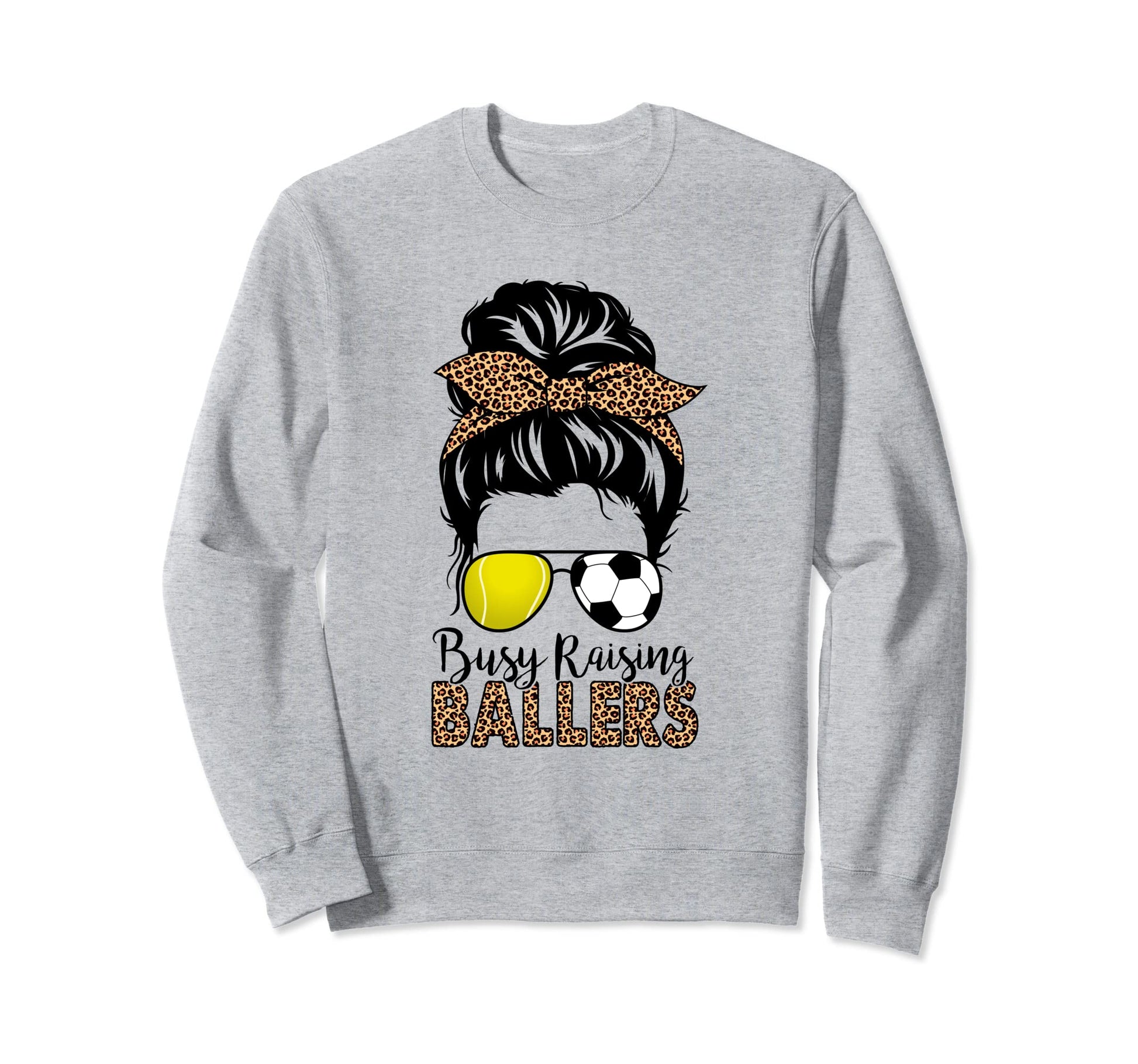 Tennis And Soccer Mom Messy Bun Sweatshirt - Minimalist Print Men Women - T-Shirt, Sweatshirt, Hoodie