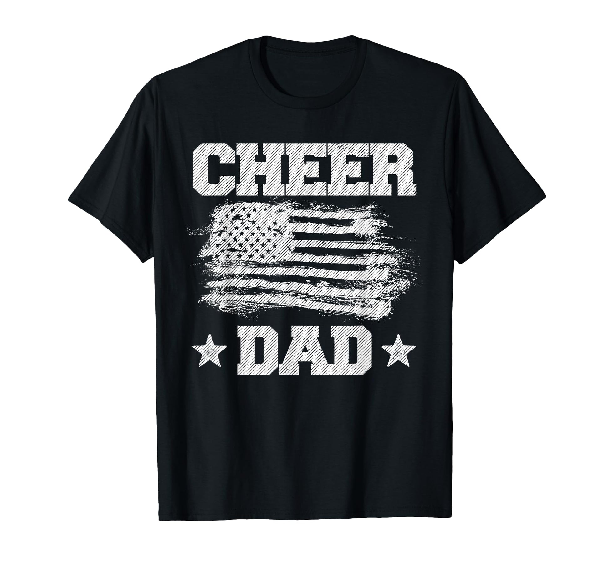 Cheer Dad American Flag Father T-Shirt - Unique Graphic Men Women - T-Shirt, Sweatshirt, Hoodie