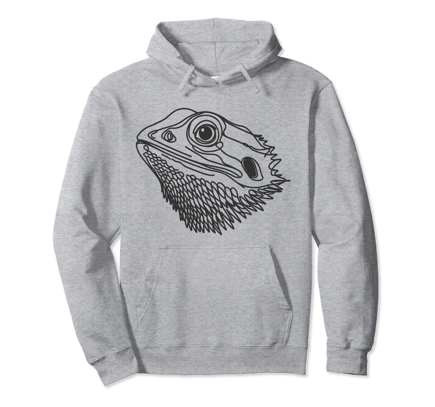 Line Art Dad Mom Bearded Dragon Hoodie - Graphic Print for Adults - T-Shirt, Sweatshirt, Hoodie