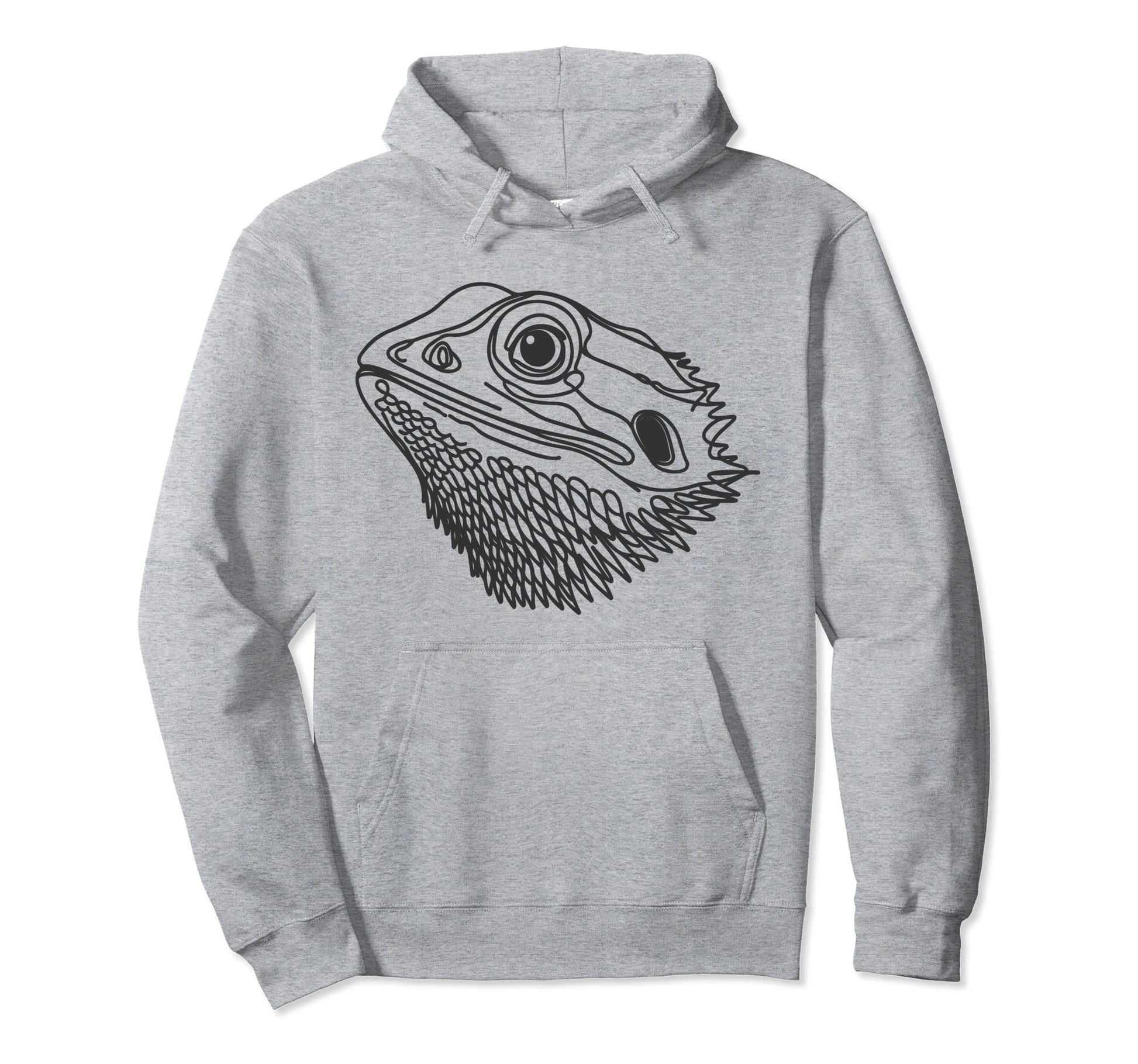 Line Art Dad Mom Bearded Dragon Hoodie - Graphic Print for Adults - T-Shirt, Sweatshirt, Hoodie