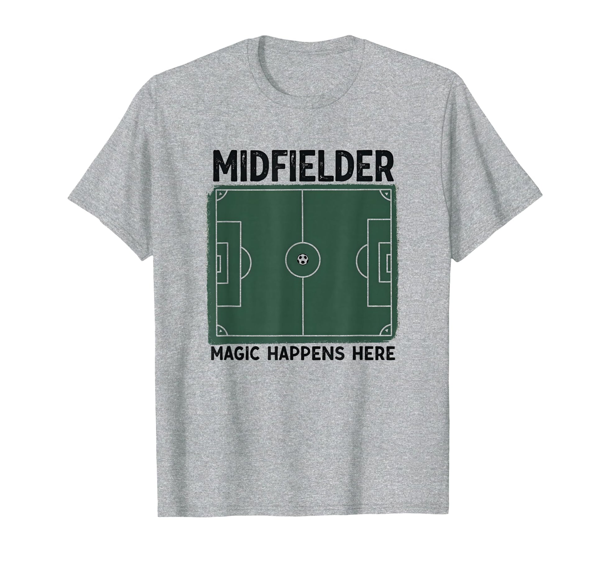 Midfielder Magic Happens Here Soccer T-Shirt - Custom Art Print for Adults - T-Shirt, Sweatshirt, Hoodie