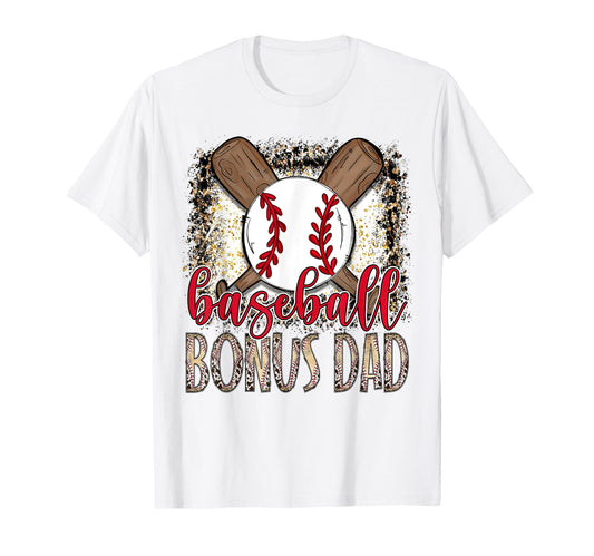 Baseball Bonus Dad Leopard Proud T-Shirt - Fun Novelty Design Men Women - T-Shirt, Sweatshirt, Hoodie