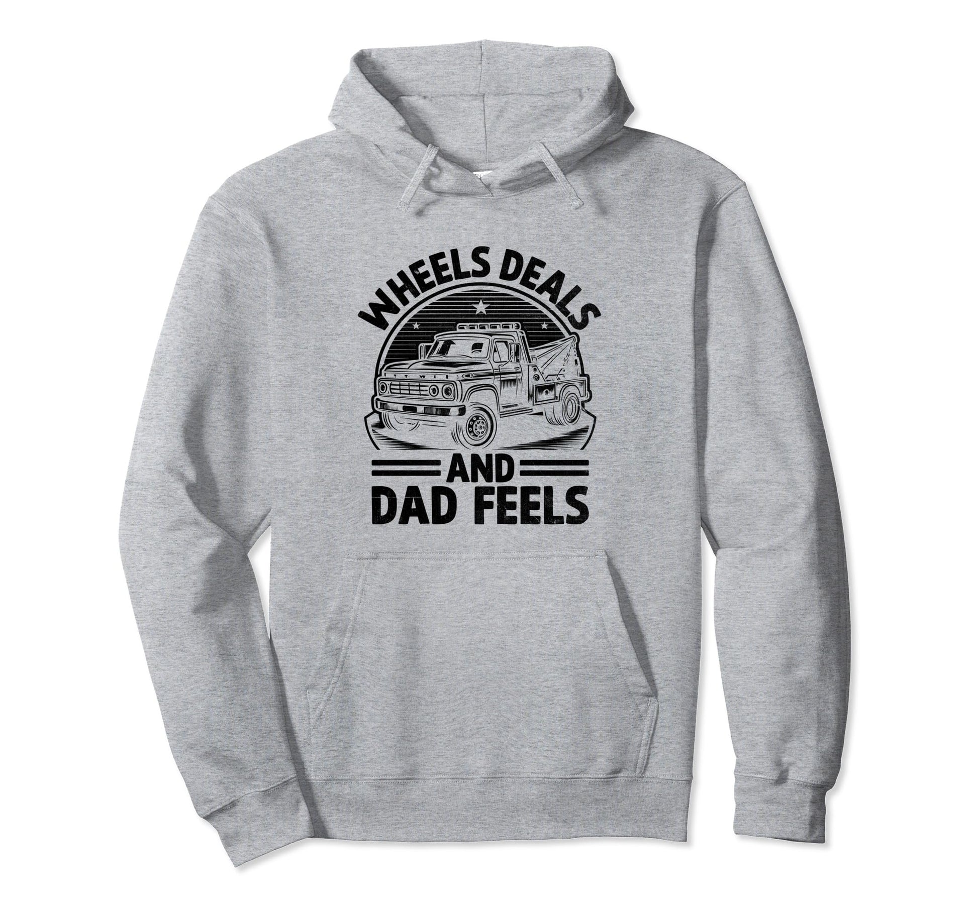 Wheels Deals And Dad Feels Tow Truck Hoodie - Aesthetic Graphic for Adults - T-Shirt, Sweatshirt, Hoodie