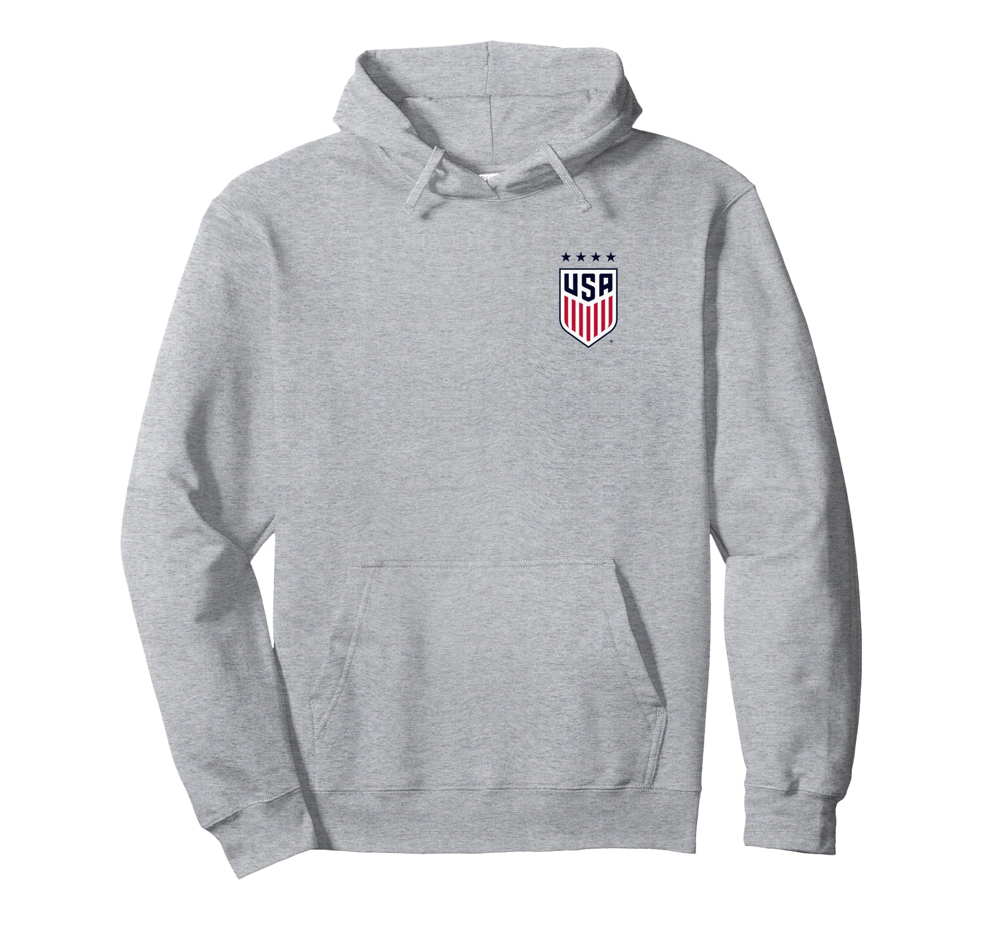 Usa Soccer Front Back Crest Gray Hoodie - Aesthetic Graphic for Adults - T-Shirt, Sweatshirt, Hoodie