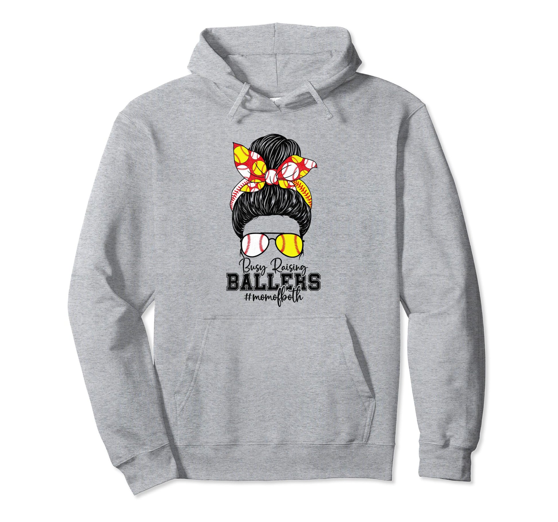 Busy Raising Ballers Softball Funny Messy Hoodie - Streetwear Style Unisex - T-Shirt, Sweatshirt, Hoodie