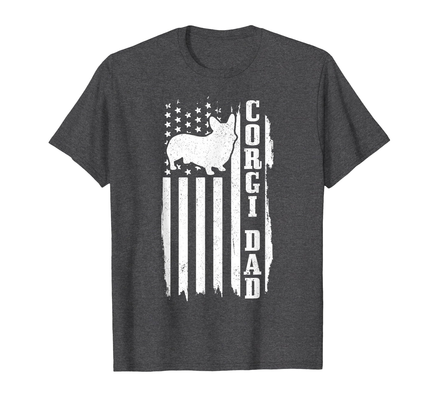 Corgi Dad American Flag Patriotic T-Shirt - Fun Novelty Design for Adults - T-Shirt, Sweatshirt, Hoodie