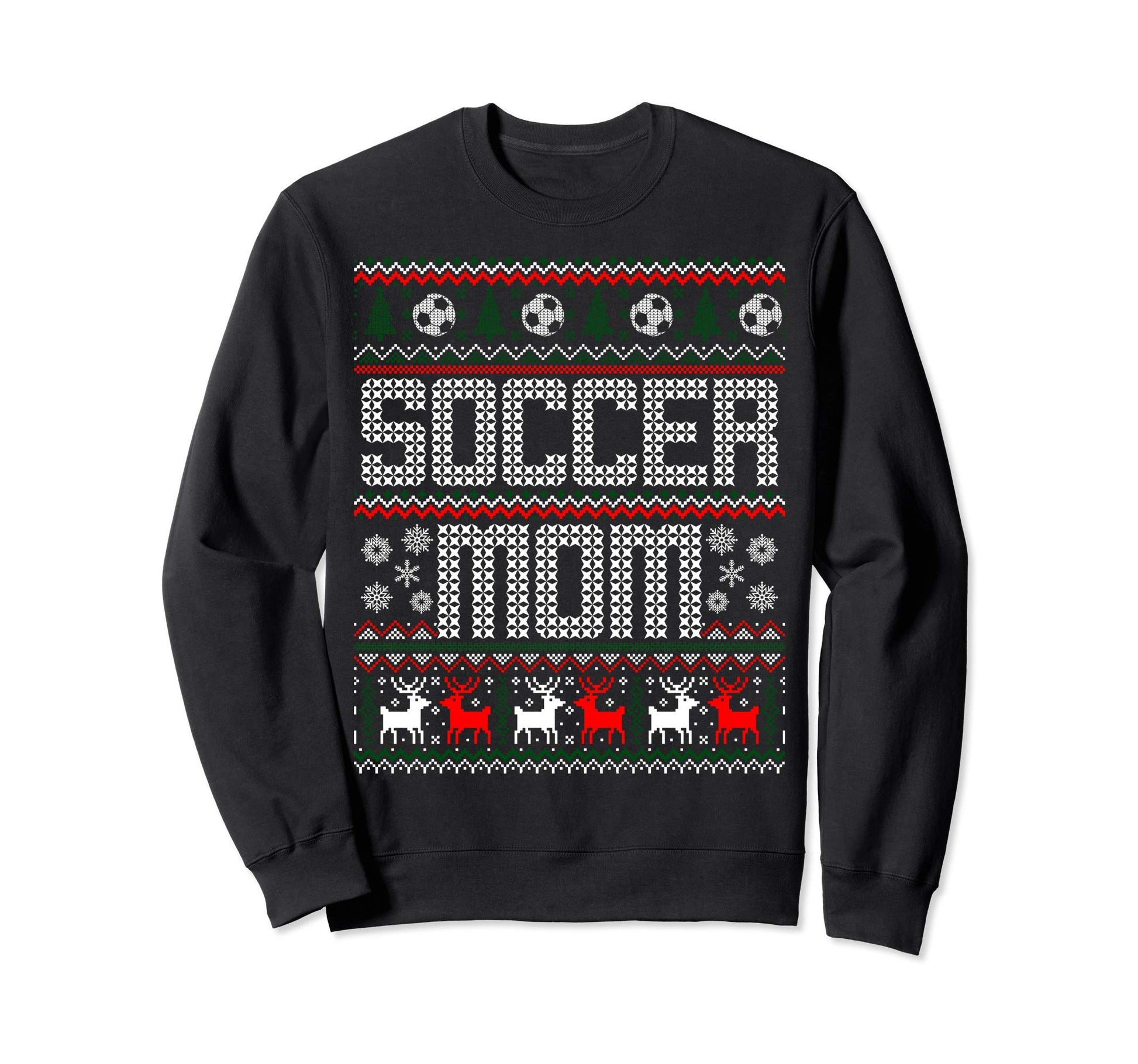 Red And White Soccer Mom Ugly Sweatshirt - Fun Novelty Design Men Women - T-Shirt, Sweatshirt, Hoodie