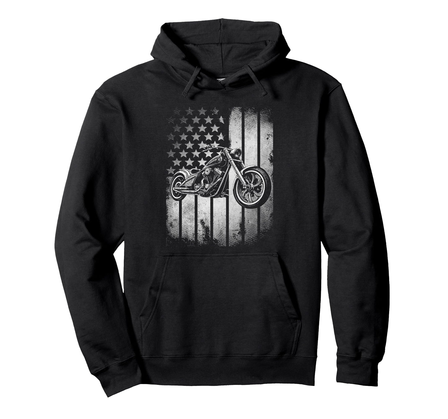 Motorcycle Usa Flag Biker Hoodie - Trendy Graphic Unisex - T-Shirt, Sweatshirt, Hoodie