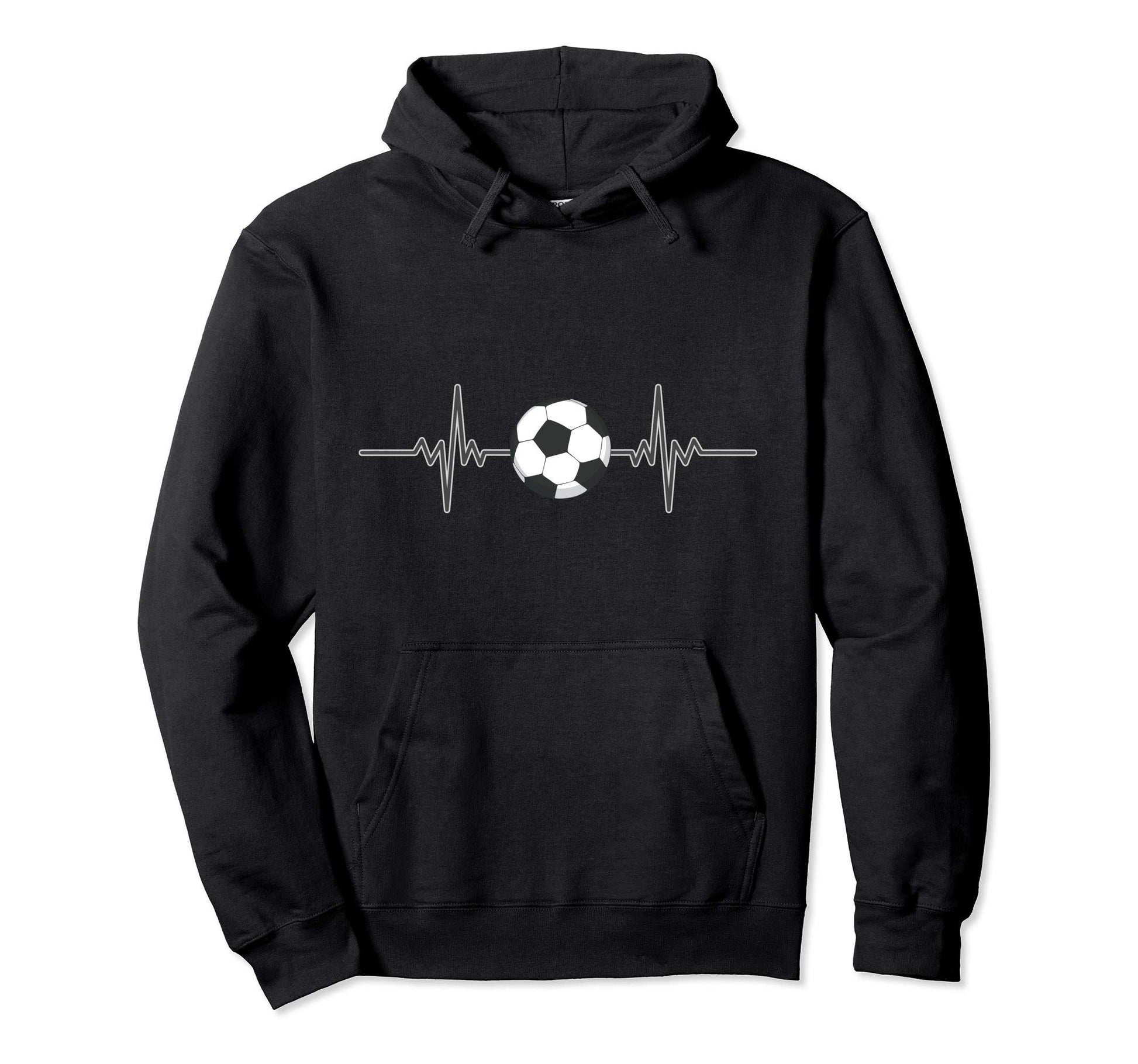 Soccer Heartbeat I Soccer Ball I Hoodie - Fun Novelty Design Men Women - T-Shirt, Sweatshirt, Hoodie