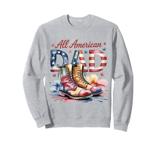 All American Dad Watercolor Sweatshirt - Fun Novelty Design Men Women - T-Shirt, Sweatshirt, Hoodie