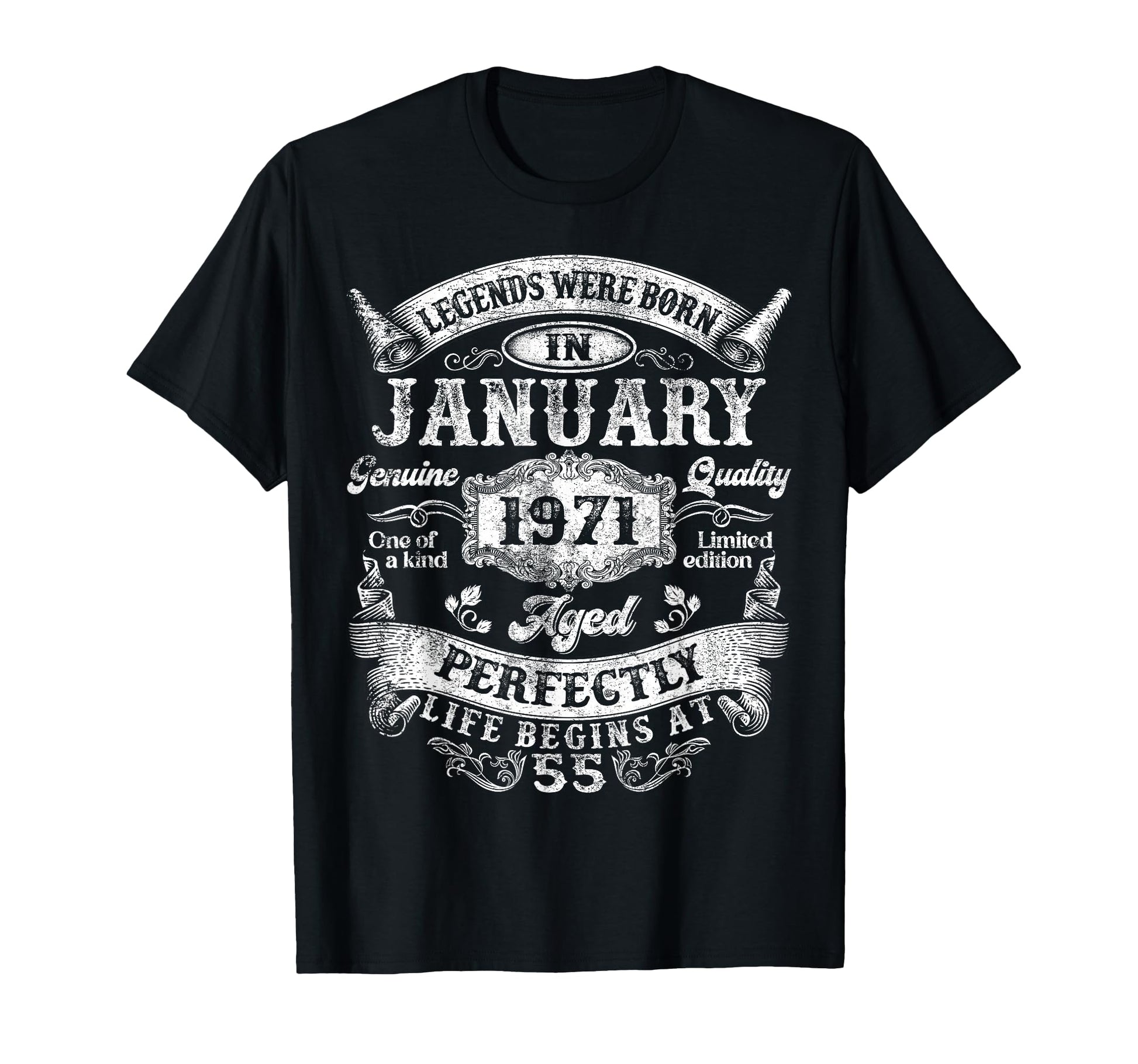 Legends Were Born January 1971 55Th T-Shirt - Custom Art Print for Adults - T-Shirt, Sweatshirt, Hoodie