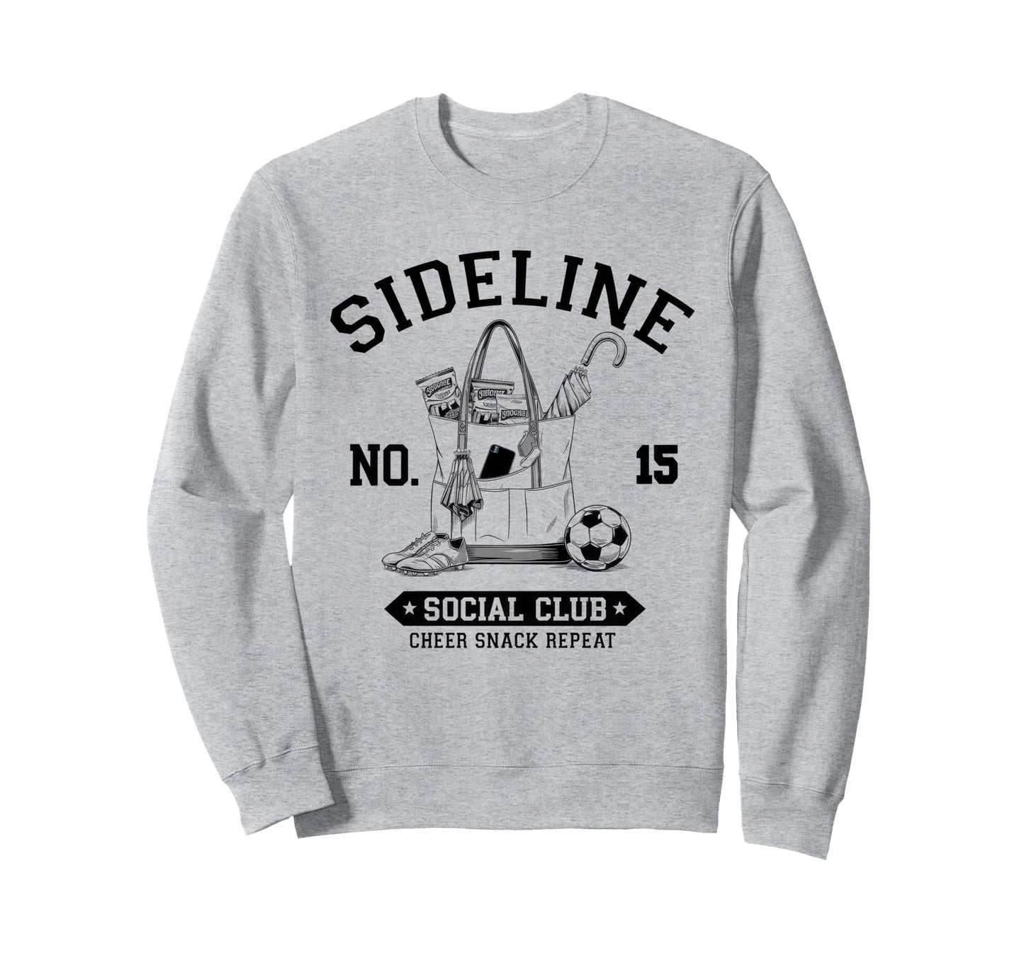 Sideline Social Club Soccer Mom Game Day Sweatshirt - Trendy Graphic Unisex - T-Shirt, Sweatshirt, Hoodie