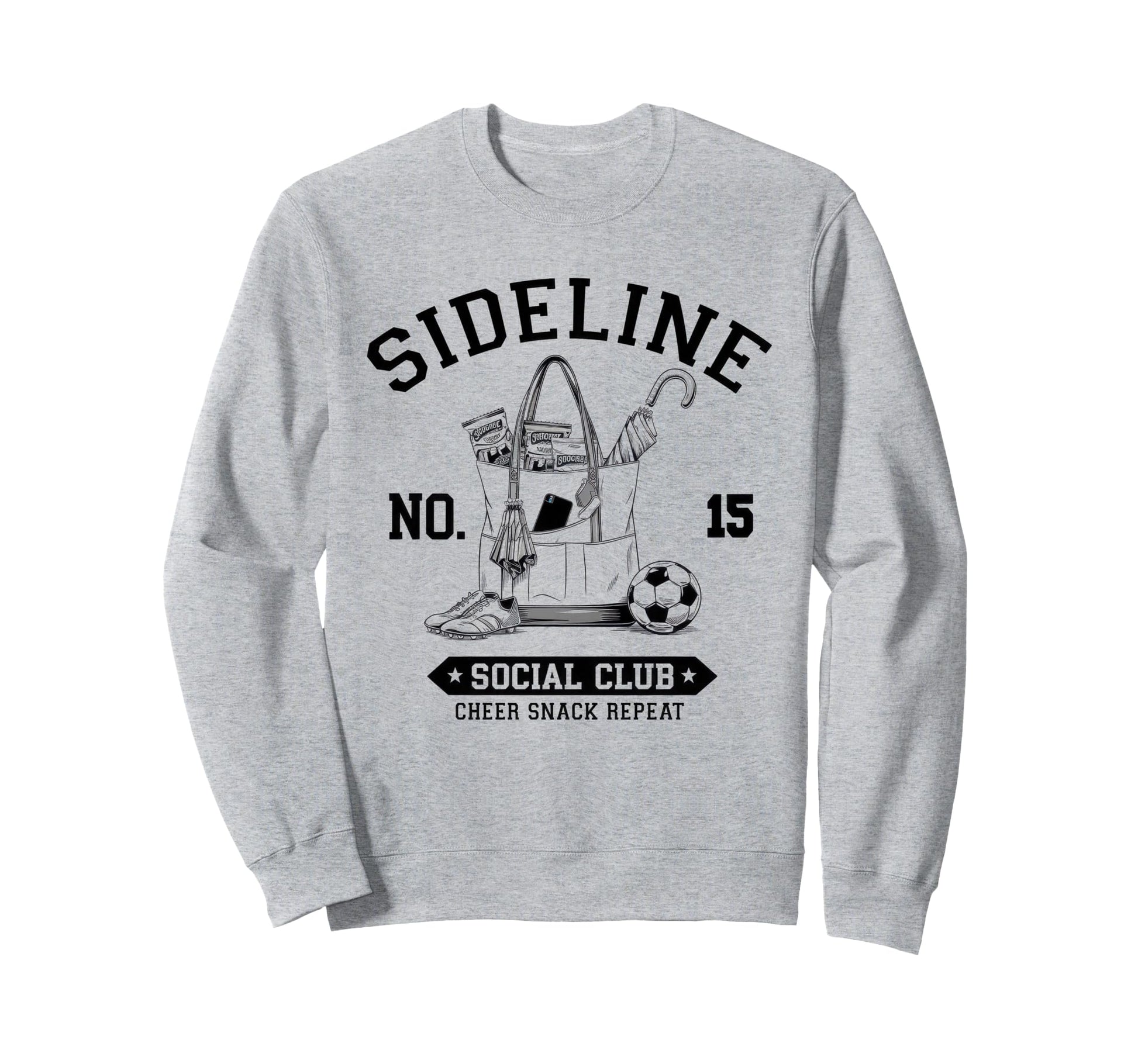 Sideline Social Club Soccer Mom Game Day Sweatshirt - Trendy Graphic Unisex - T-Shirt, Sweatshirt, Hoodie