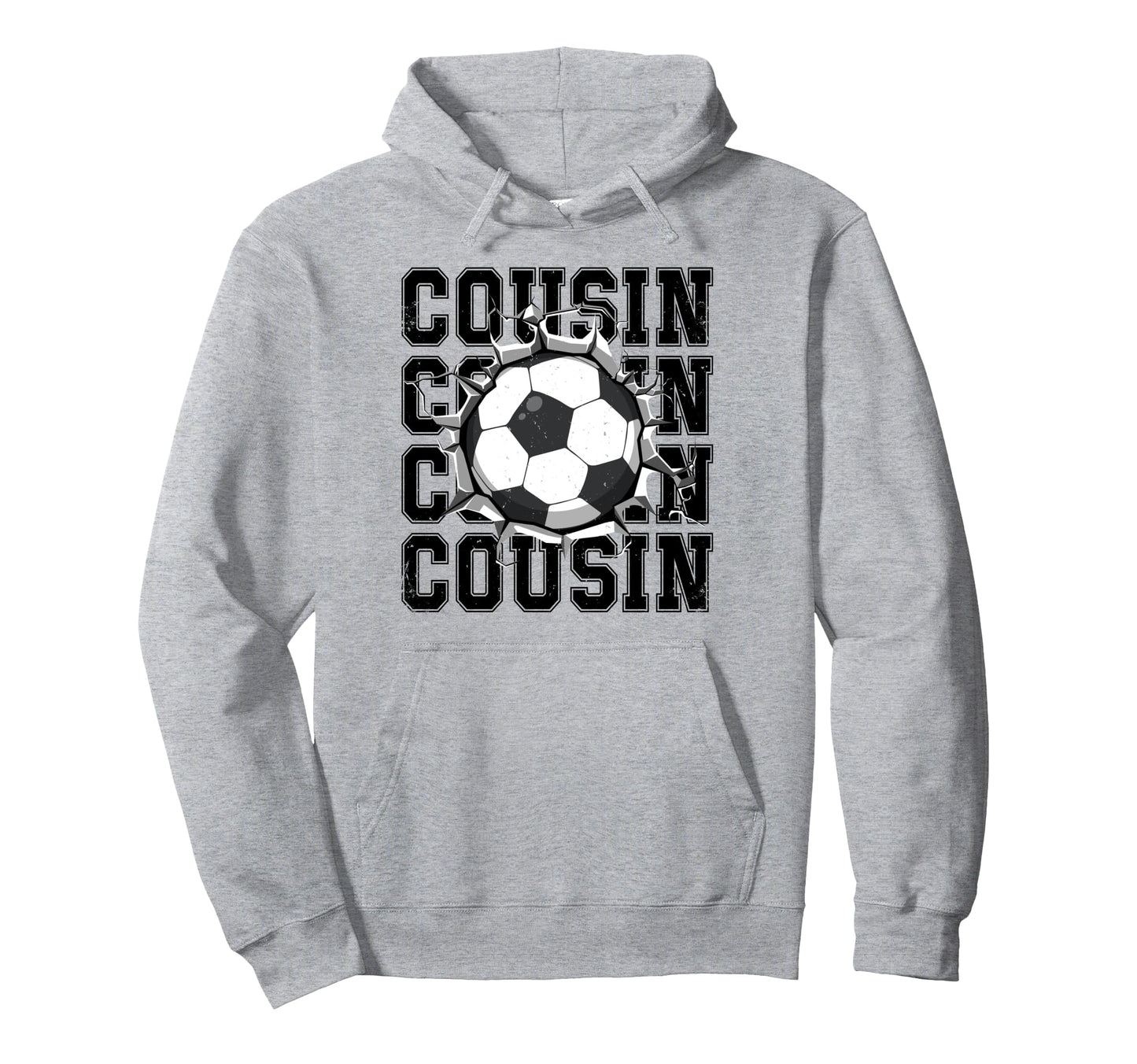 Soccer Cousin Cracked Wall Family Hoodie - Graphic Print for Adults - T-Shirt, Sweatshirt, Hoodie