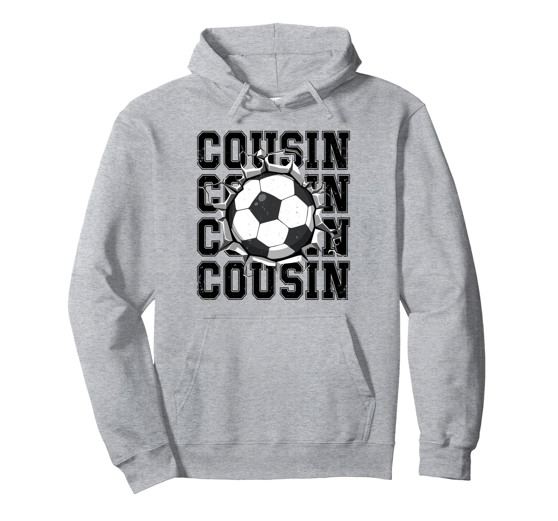 Soccer Cousin Cracked Wall Family Hoodie - Graphic Print for Adults - T-Shirt, Sweatshirt, Hoodie