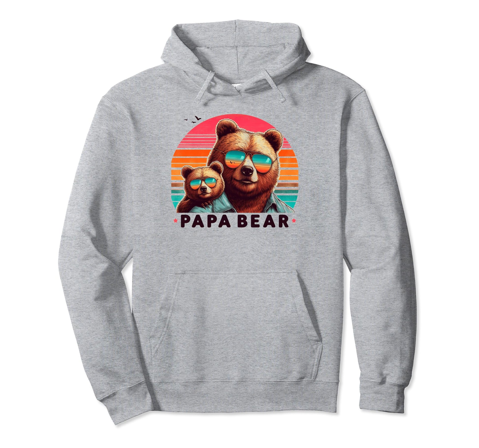 Papa Bear Sunglasses Funny Bear Dad Hoodie - Aesthetic Graphic Men Women - T-Shirt, Sweatshirt, Hoodie