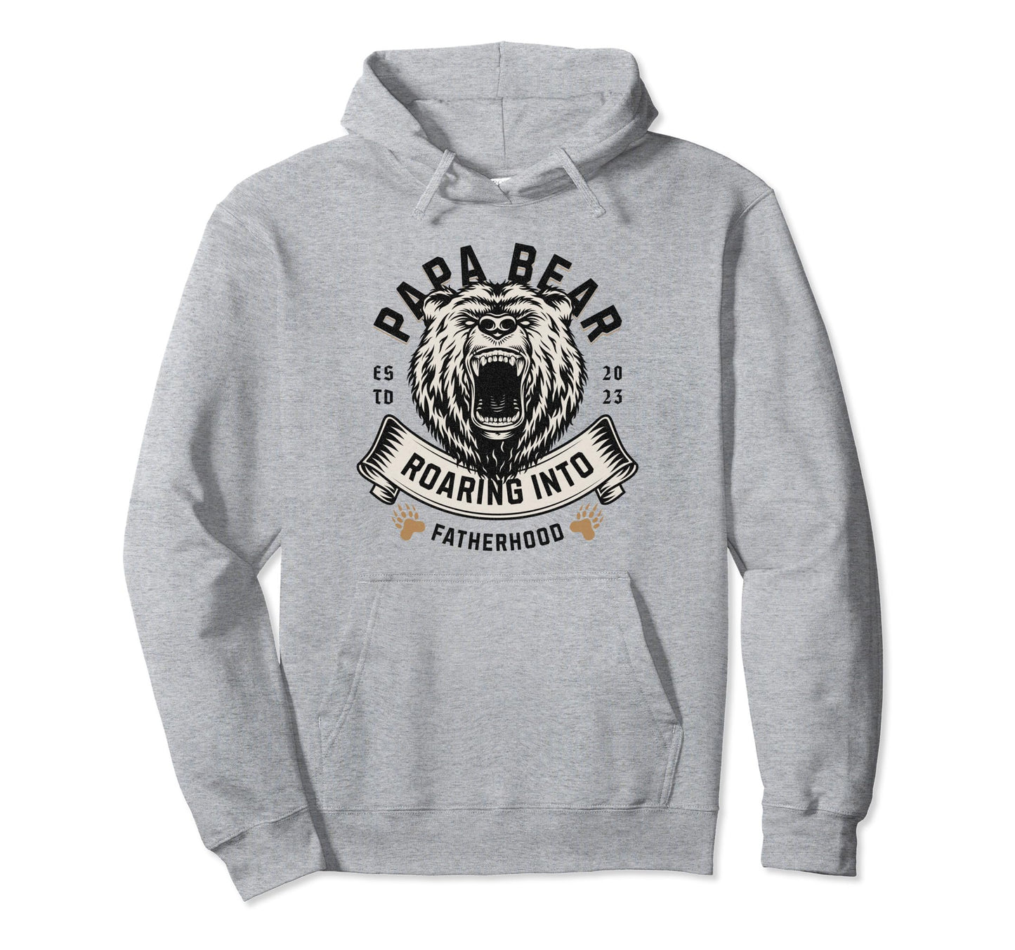 Papa Bear Roaring Grizzly Proud Dad Father Hoodie - Graphic Print Unisex - T-Shirt, Sweatshirt, Hoodie