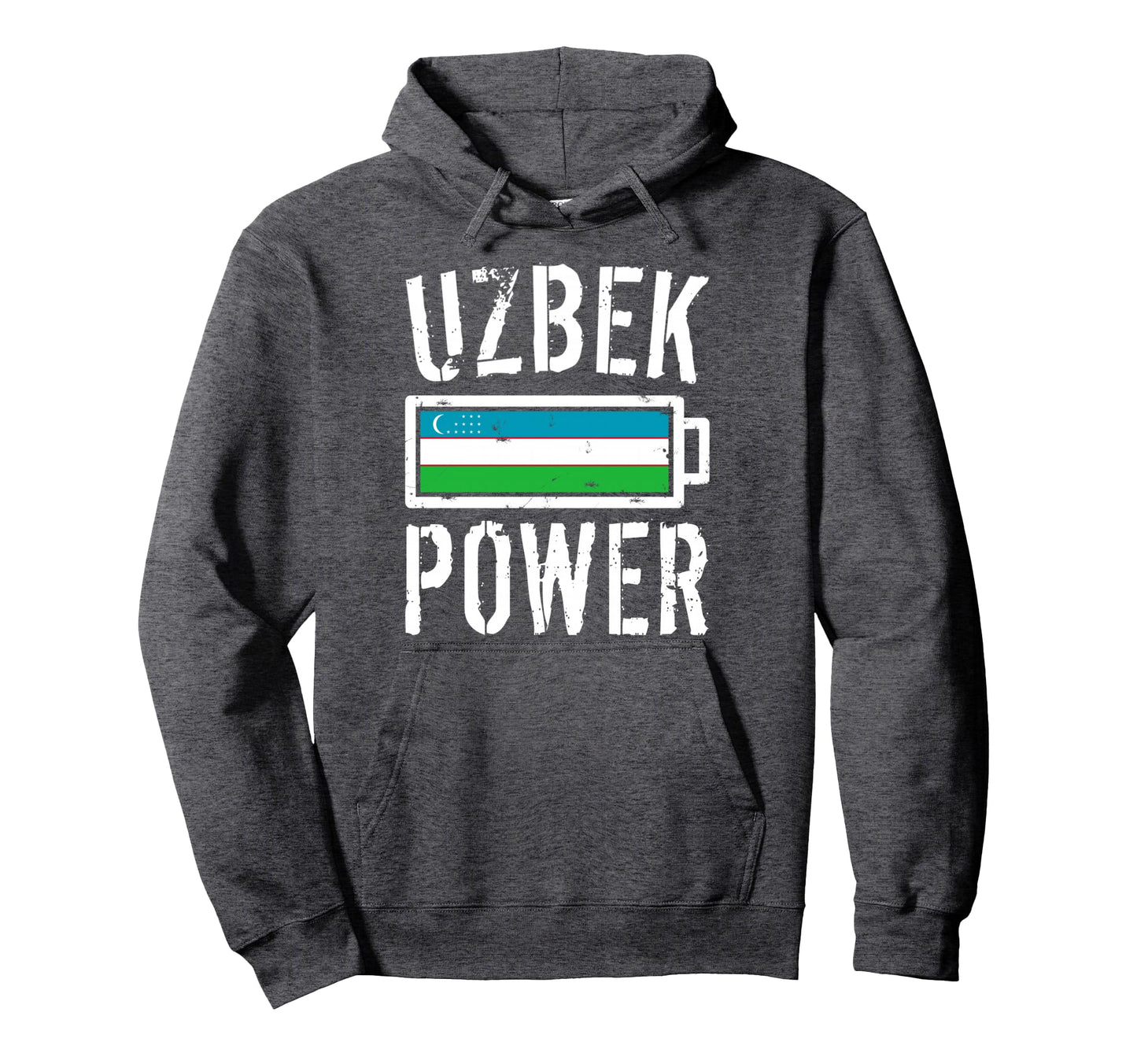 Uzbekistan Flag Uzbek Power Battery Proud Hoodie - Graphic Print Men Women - T-Shirt, Sweatshirt, Hoodie