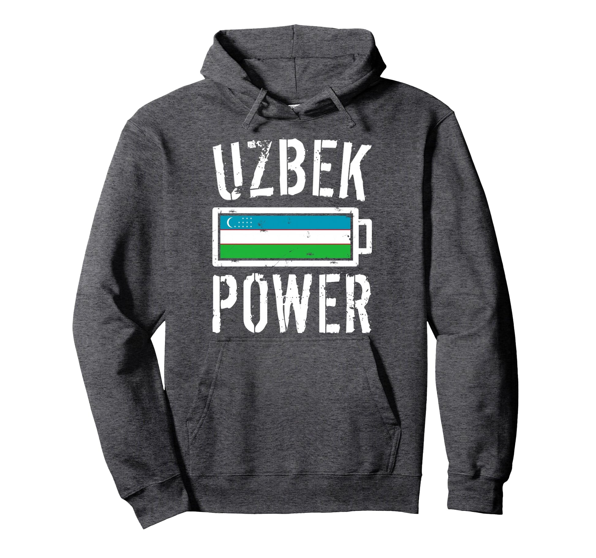 Uzbekistan Flag Uzbek Power Battery Proud Hoodie - Graphic Print Men Women - T-Shirt, Sweatshirt, Hoodie