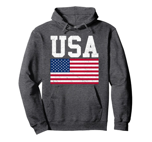 American Flag Usa Patriotic July 4Th Us Hoodie - Trendy Graphic Men Women - T-Shirt, Sweatshirt, Hoodie