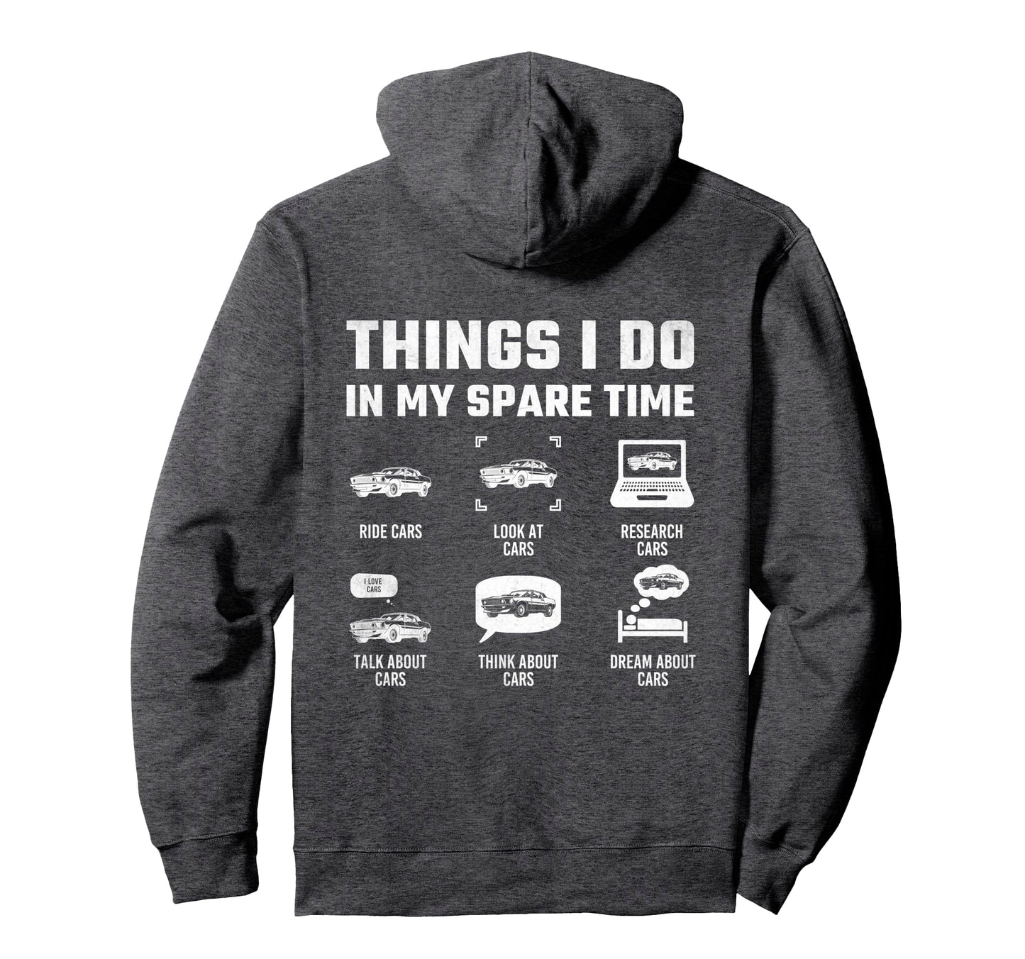Things I Do My Spare Time Car Guy Hoodie - Minimalist Print for Adults - T-Shirt, Sweatshirt, Hoodie