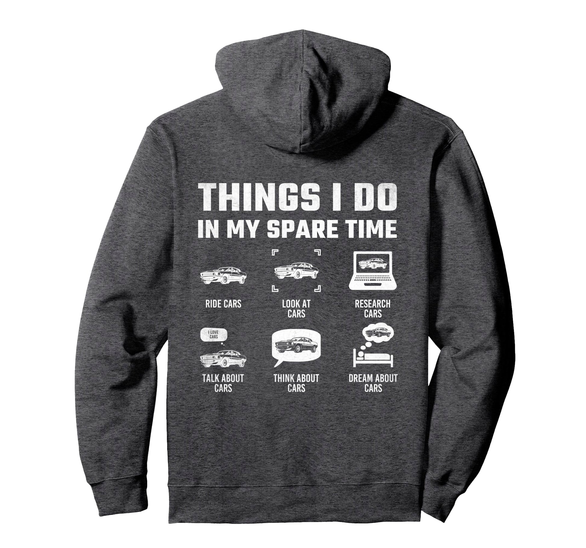 Things I Do My Spare Time Car Guy Hoodie - Minimalist Print for Adults - T-Shirt, Sweatshirt, Hoodie