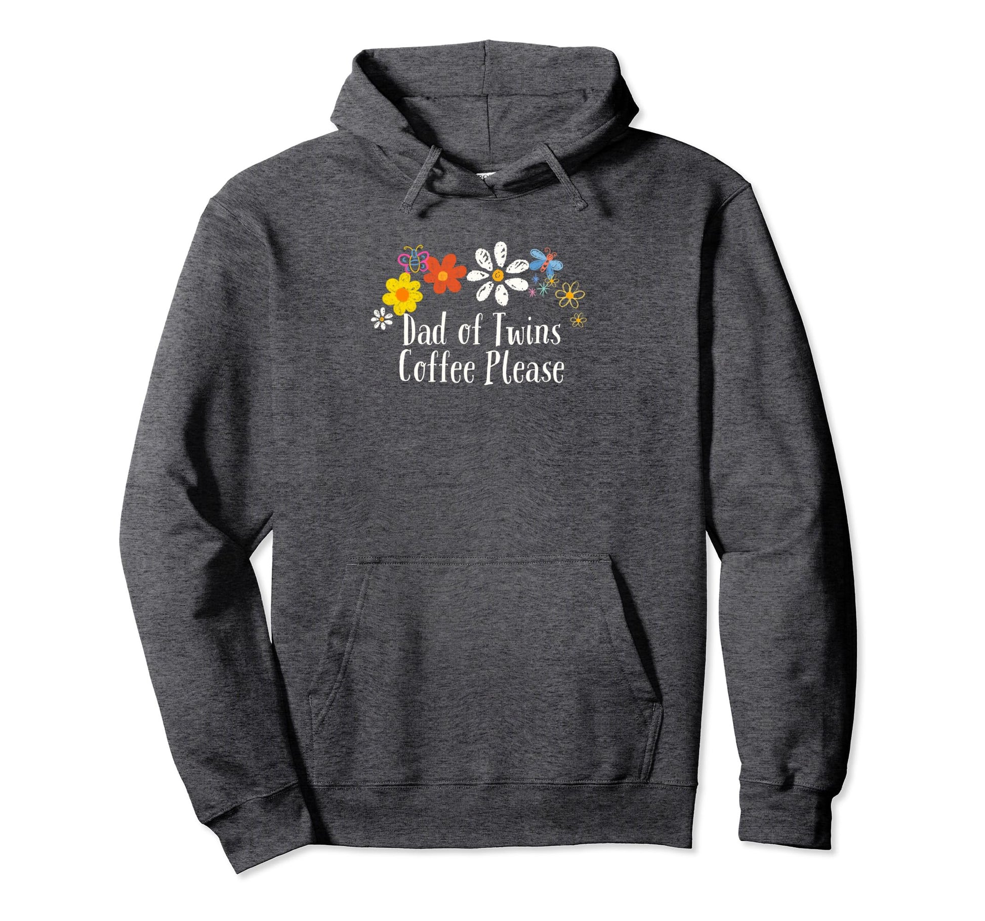 Funny Dad Twins Coffee Please Flowers Hoodie - Minimalist Print Unisex - T-Shirt, Sweatshirt, Hoodie