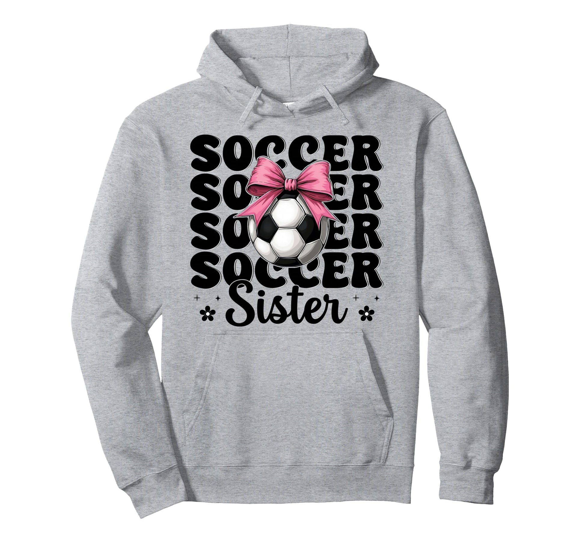 Soccer Sister Soccer Coquette Bow Hoodie - Casual Everyday Wear Unisex - T-Shirt, Sweatshirt, Hoodie