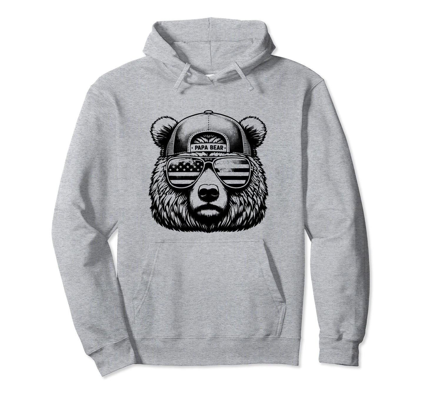 Papa Bear Face Sunglases 4Th July Hoodie - Novelty Apparel Men Women - T-Shirt, Sweatshirt, Hoodie