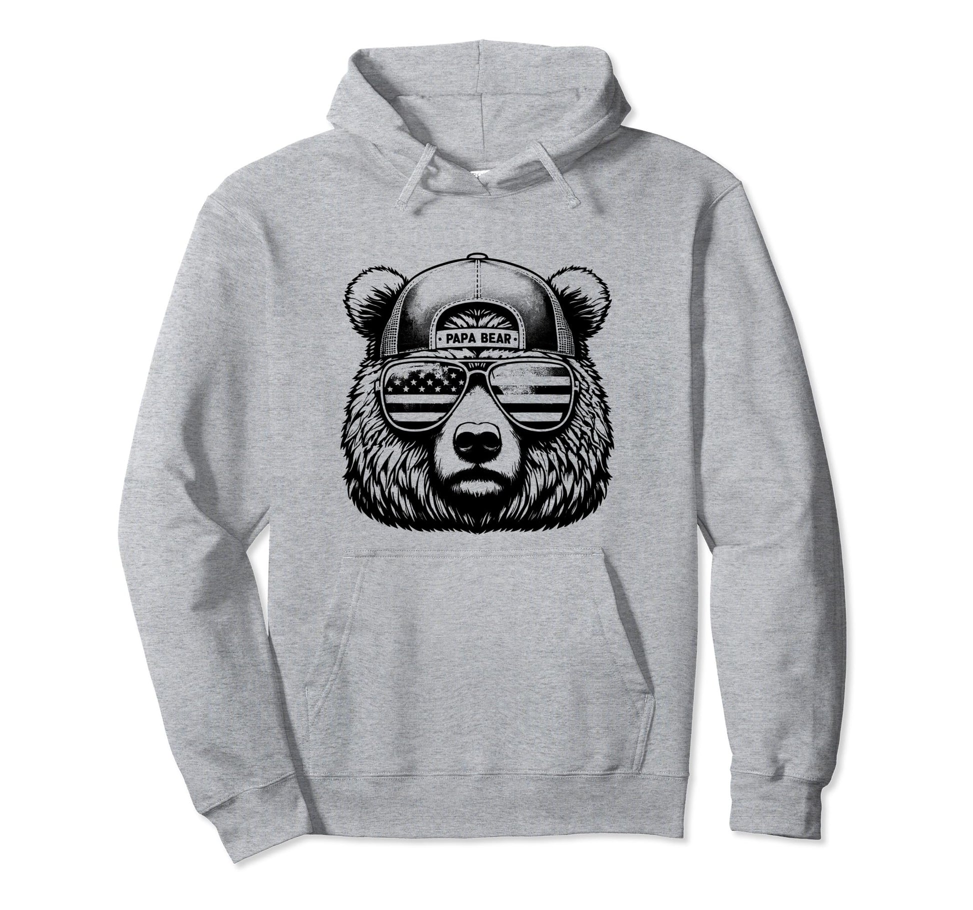 Papa Bear Face Sunglases 4Th July Hoodie - Novelty Apparel Men Women - T-Shirt, Sweatshirt, Hoodie